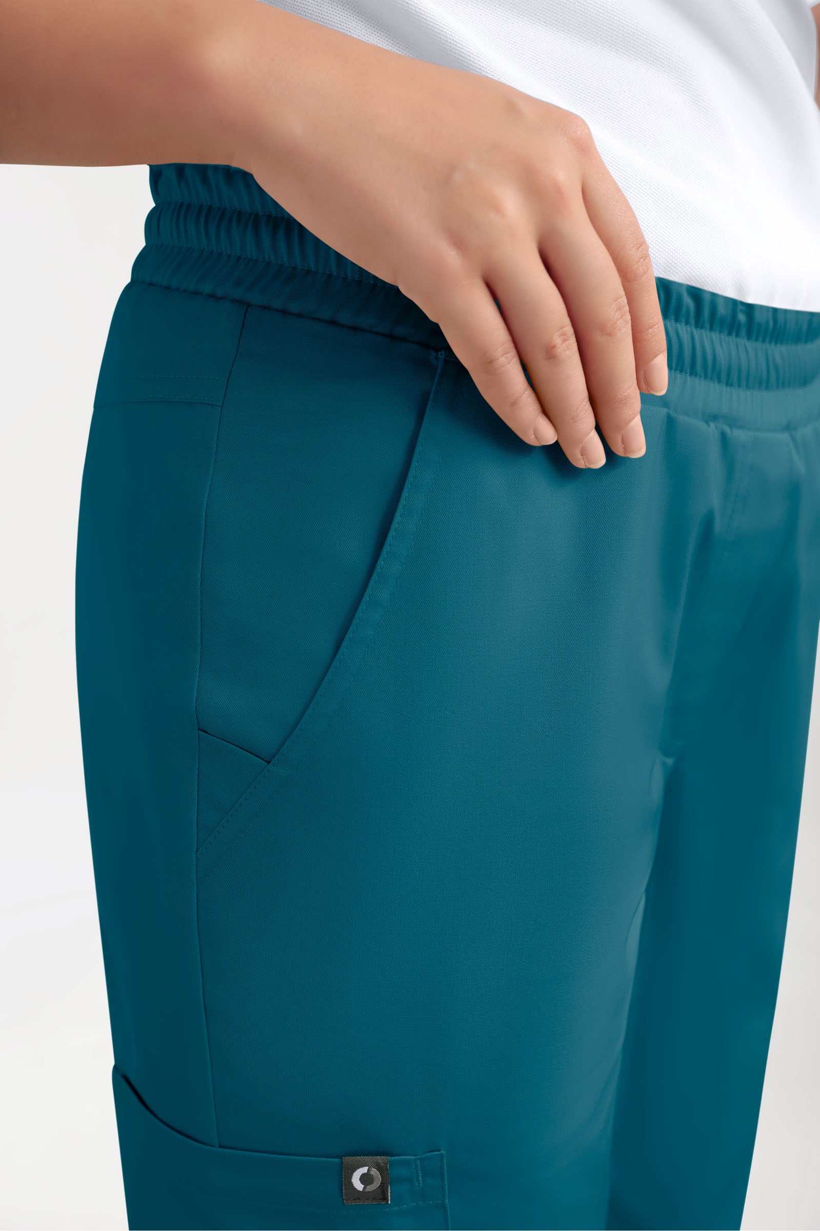 GREEN Stretch broek dames - joggingbroek style petrol
