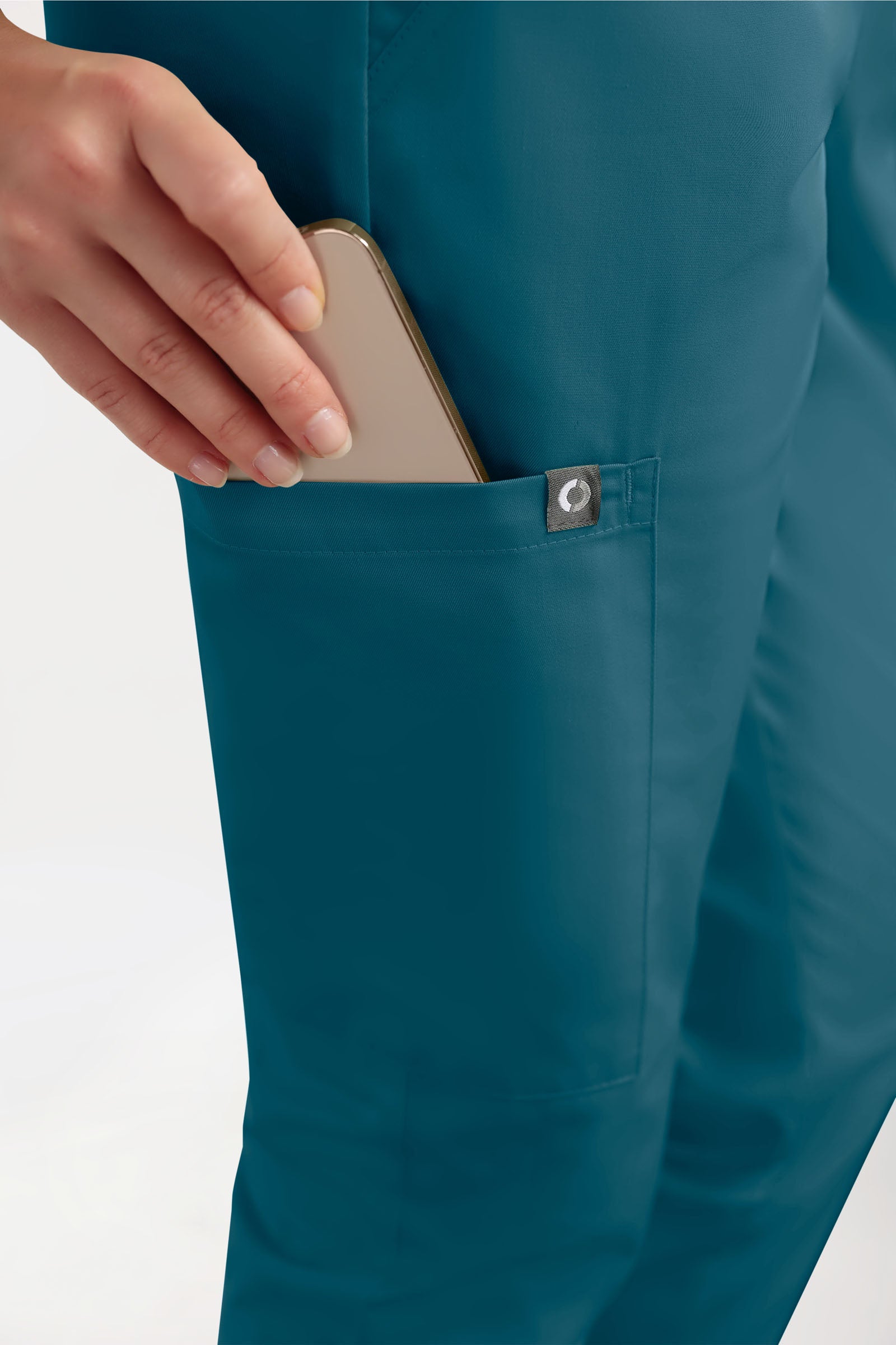 GREEN Stretch broek dames - joggingbroek style petrol