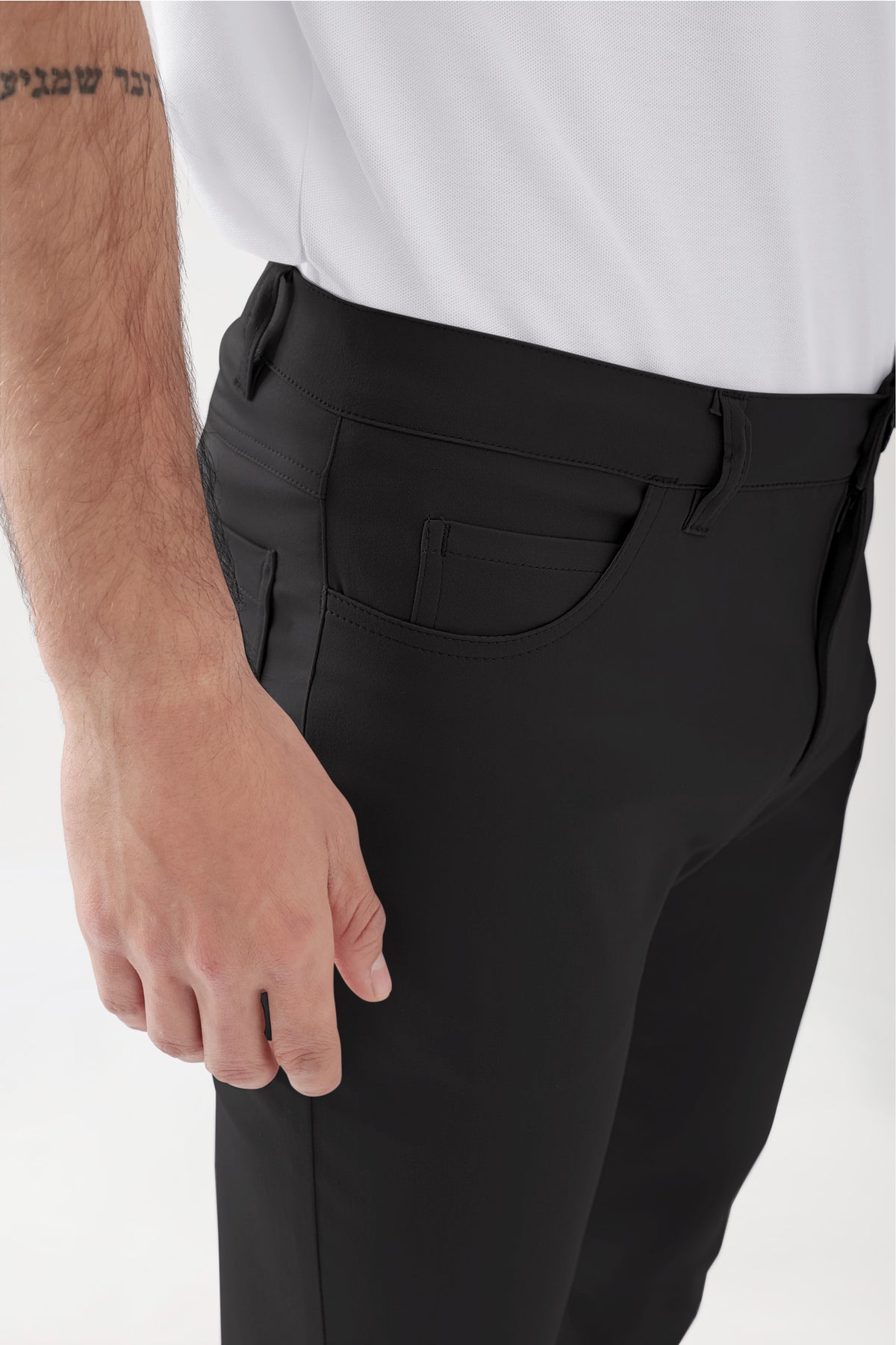 COMFY FLEX 5-pocket broek heren - rechte pijp zwart