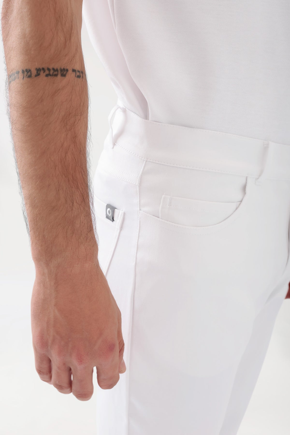COMFY FLEX 5-pocket broek heren - rechte pijp wit