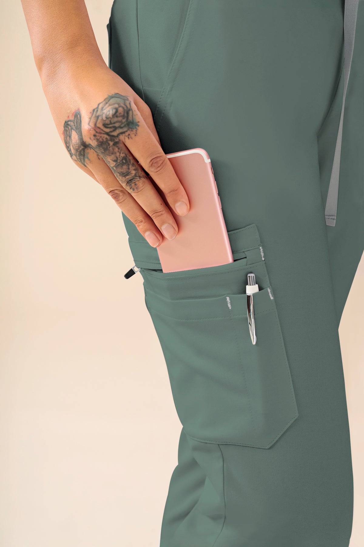 KAERE broek dames - met beenzak donkergroen