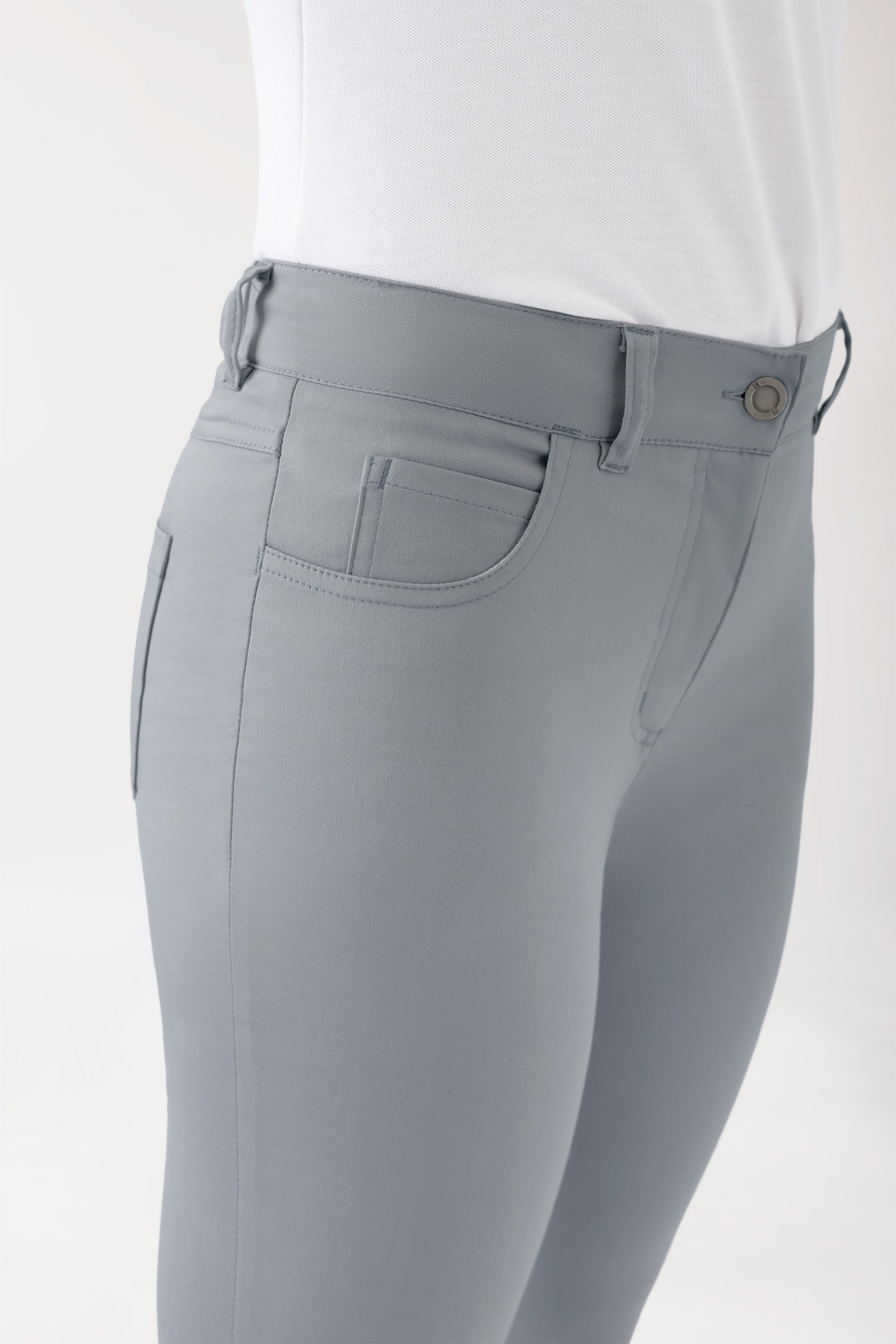 COMFY FLEX 5-pocket broek dames - slanke pijp grijs