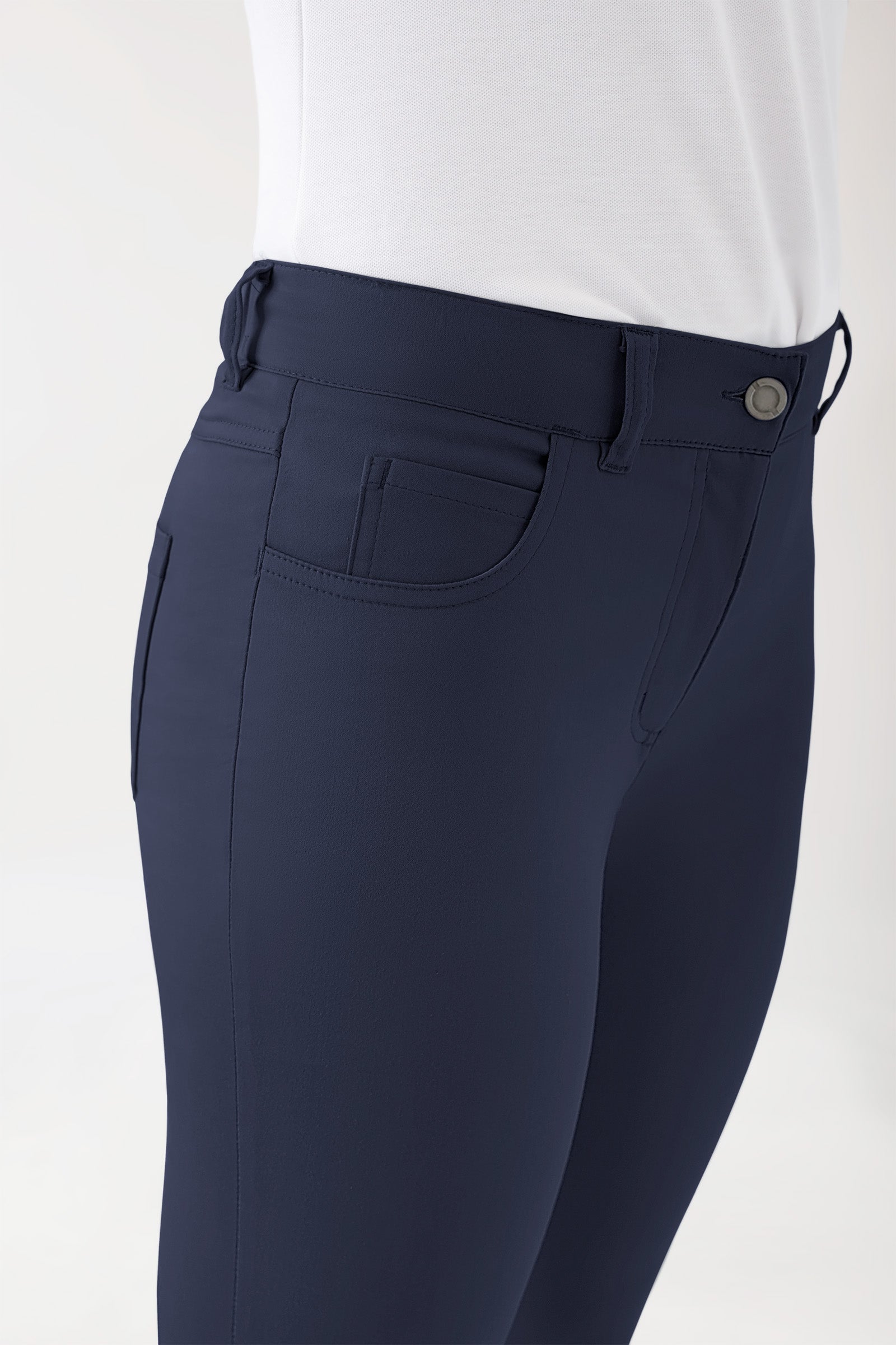 COMFY FLEX 5-pocket broek dames - slanke pijp navy