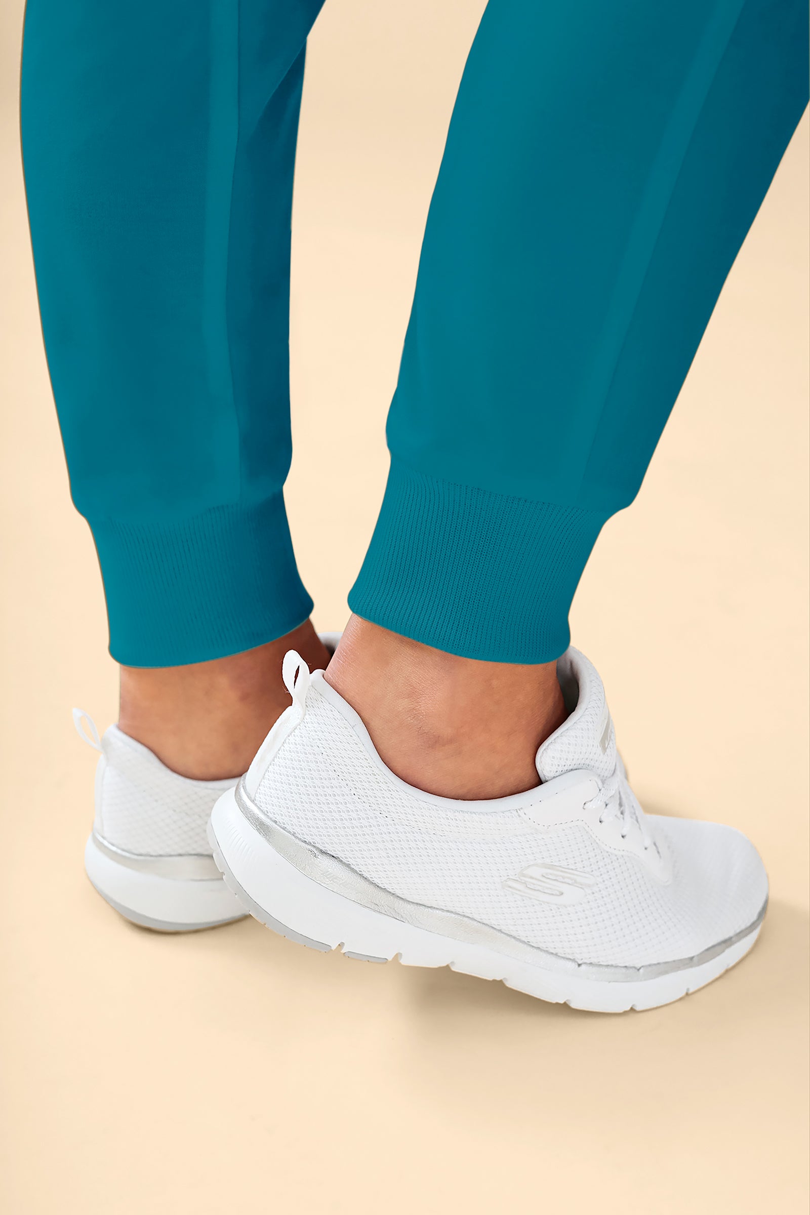 KAERE broek dames - zoom met elastische boord en beenzak petrol