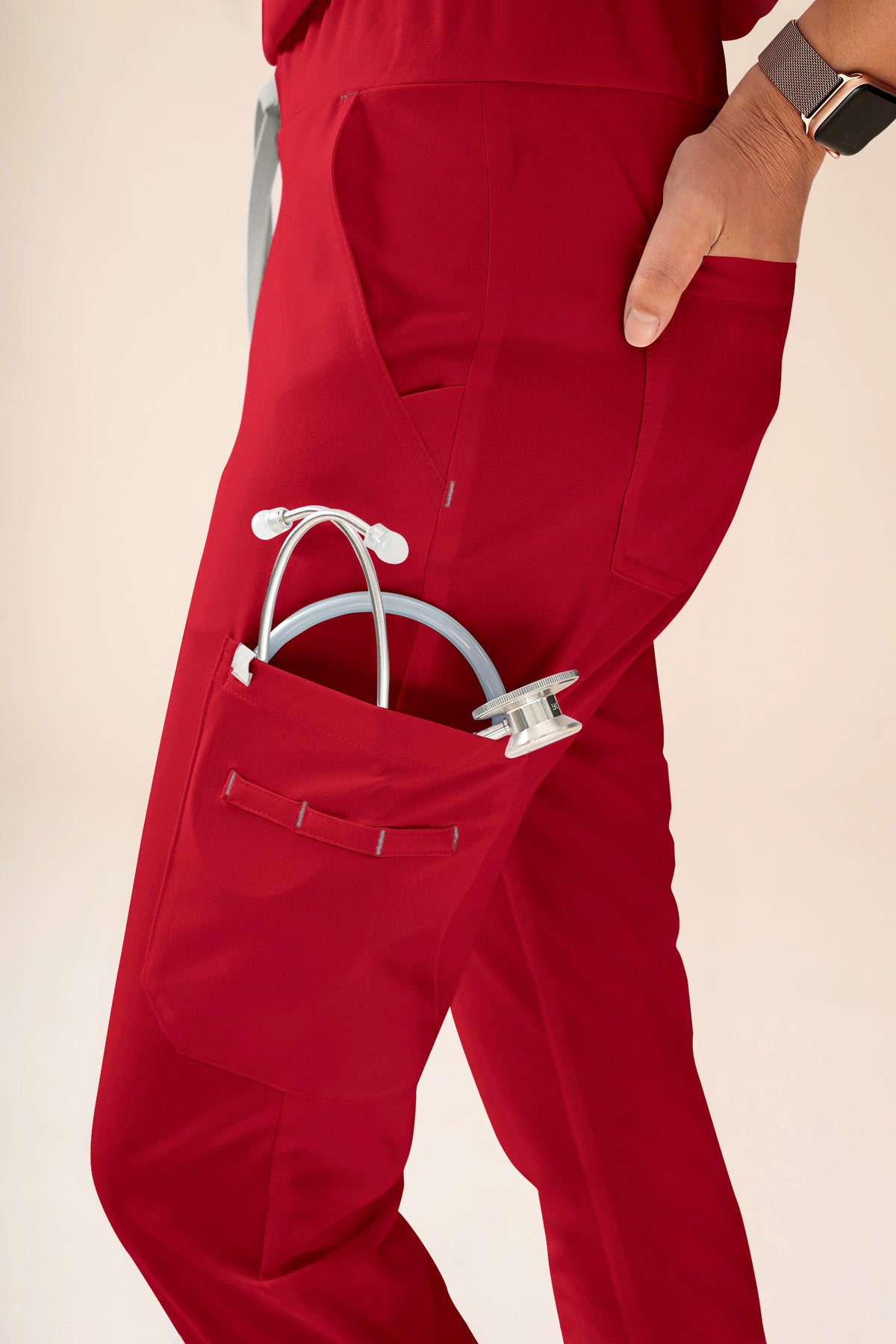KAERE broek dames - met beenzak rood