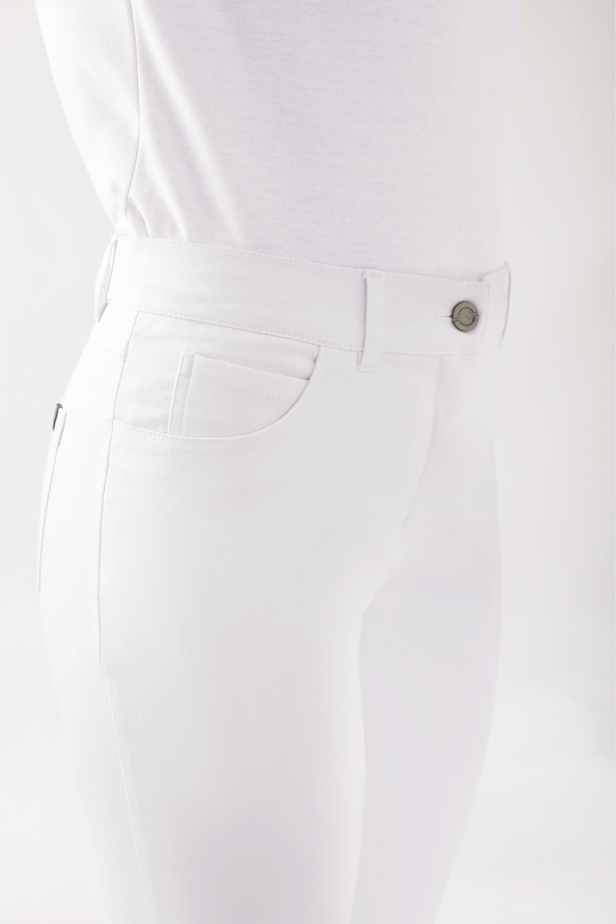 COMFY FLEX 5-pocket broek dames - rechte pijp wit