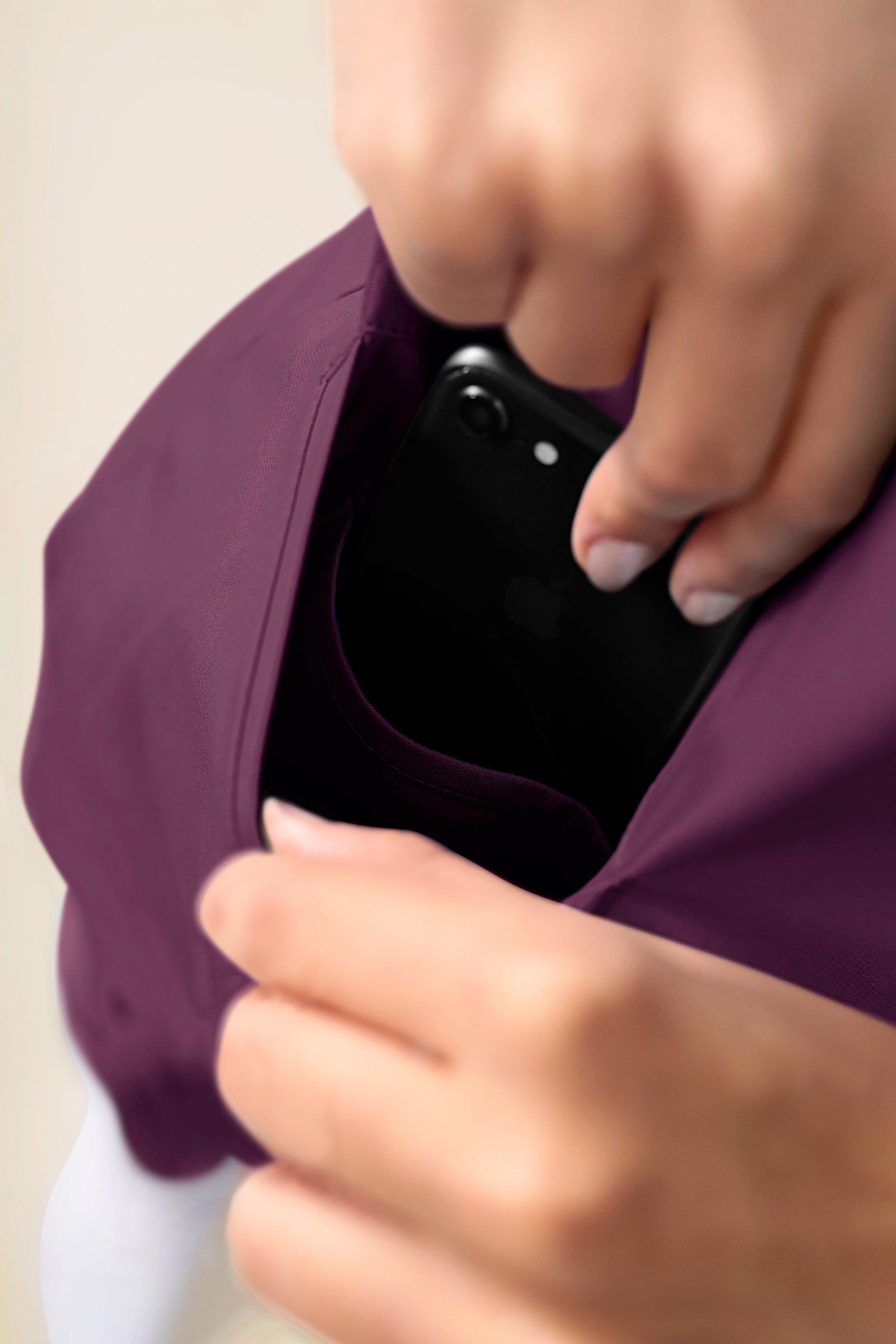 KAERE oversteektuniek dames - V-hals pruimen