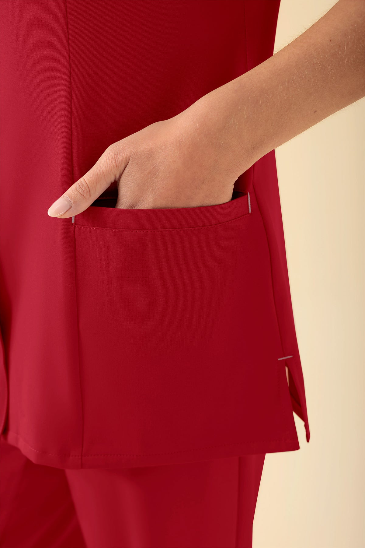 KAERE tuniek dames - drukknoopsluiting rood