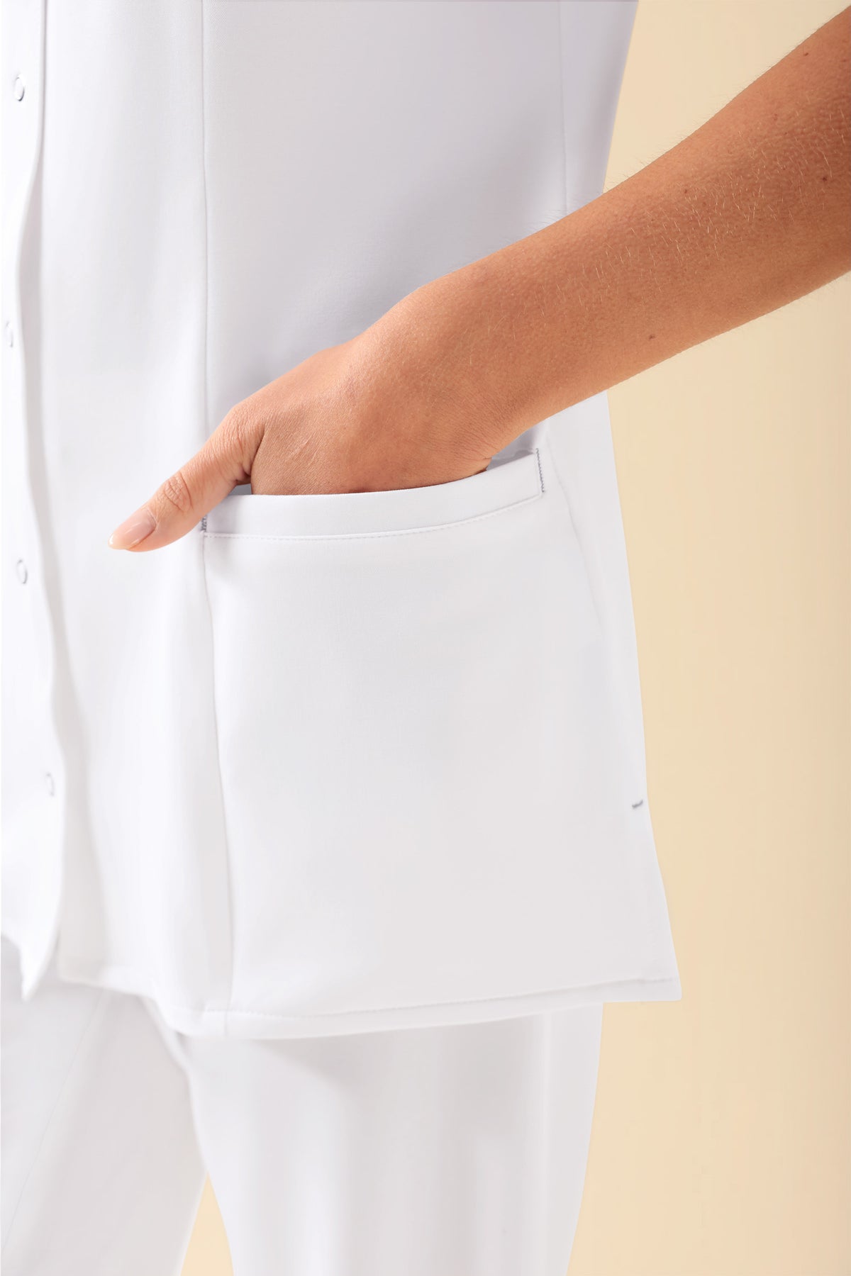 KAERE tuniek dames - drukknoopsluiting wit