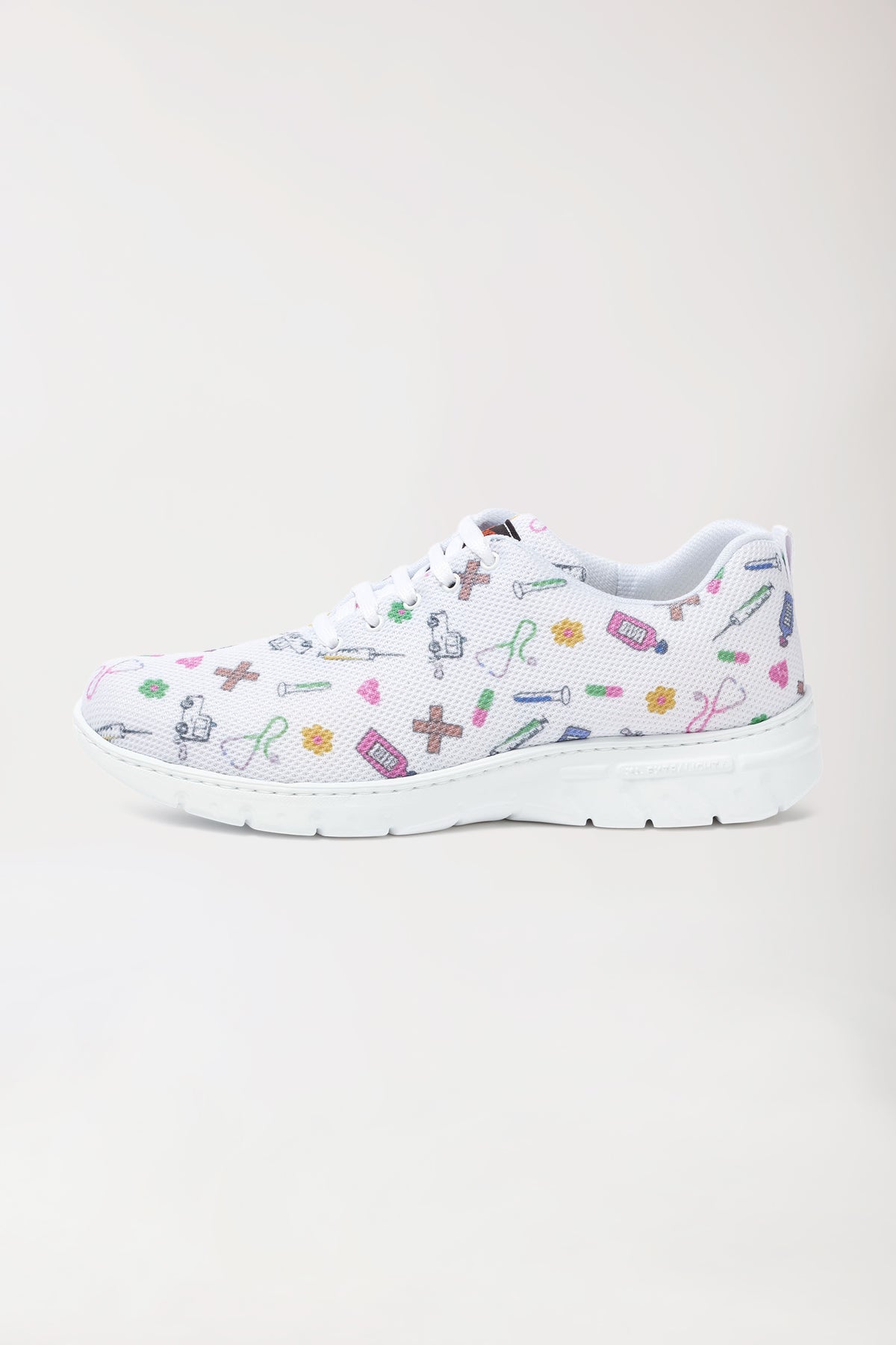 Unisex beroepsschoen wit/bont