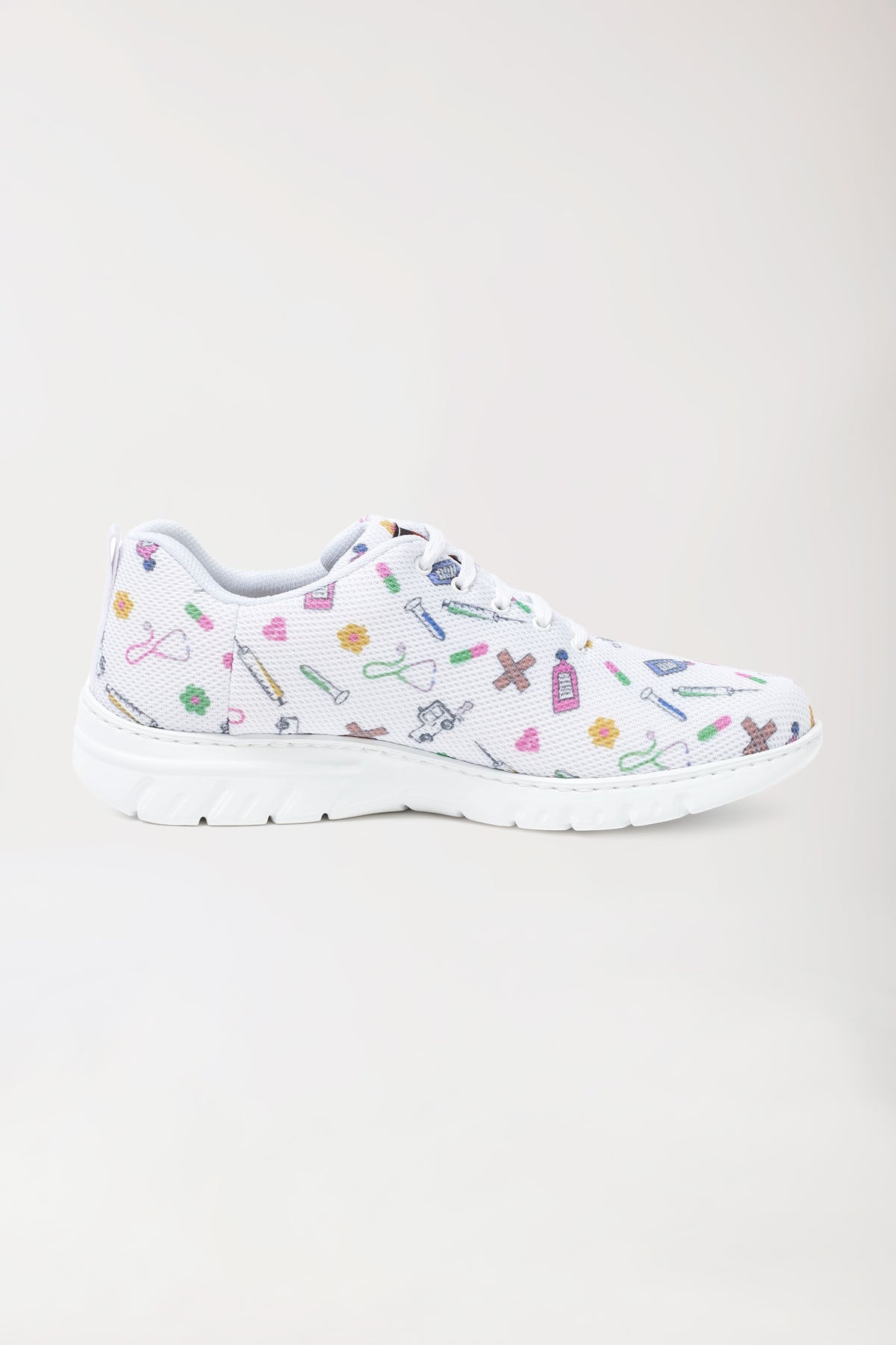 Unisex beroepsschoen wit/bont
