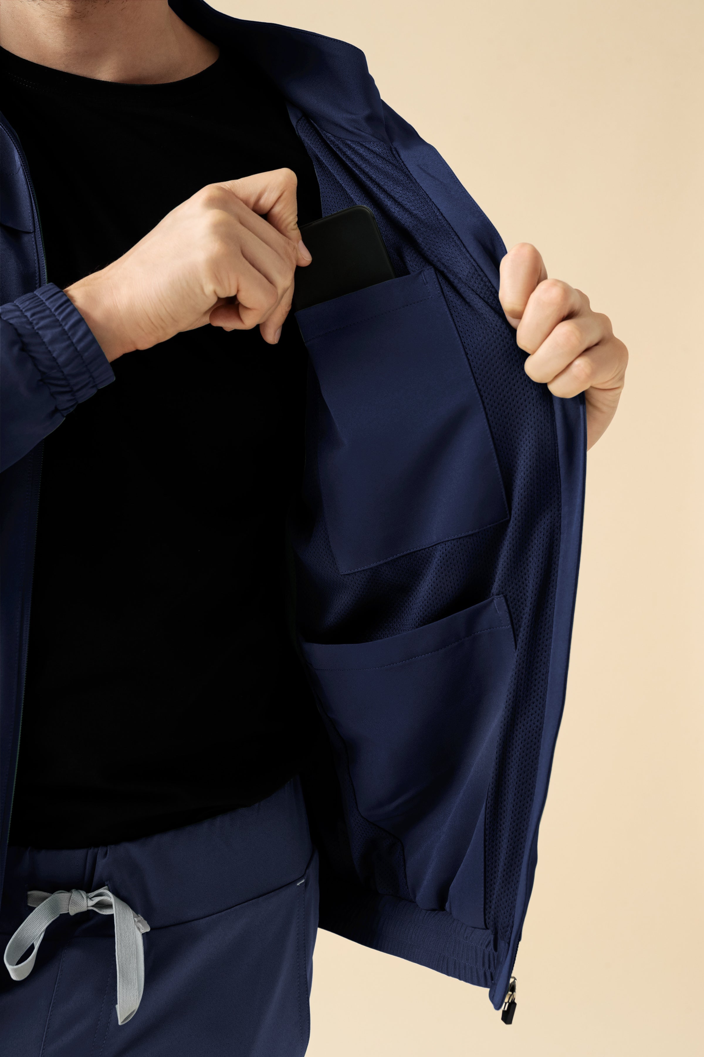 KAERE blouson heren - met elastische manchetten navy