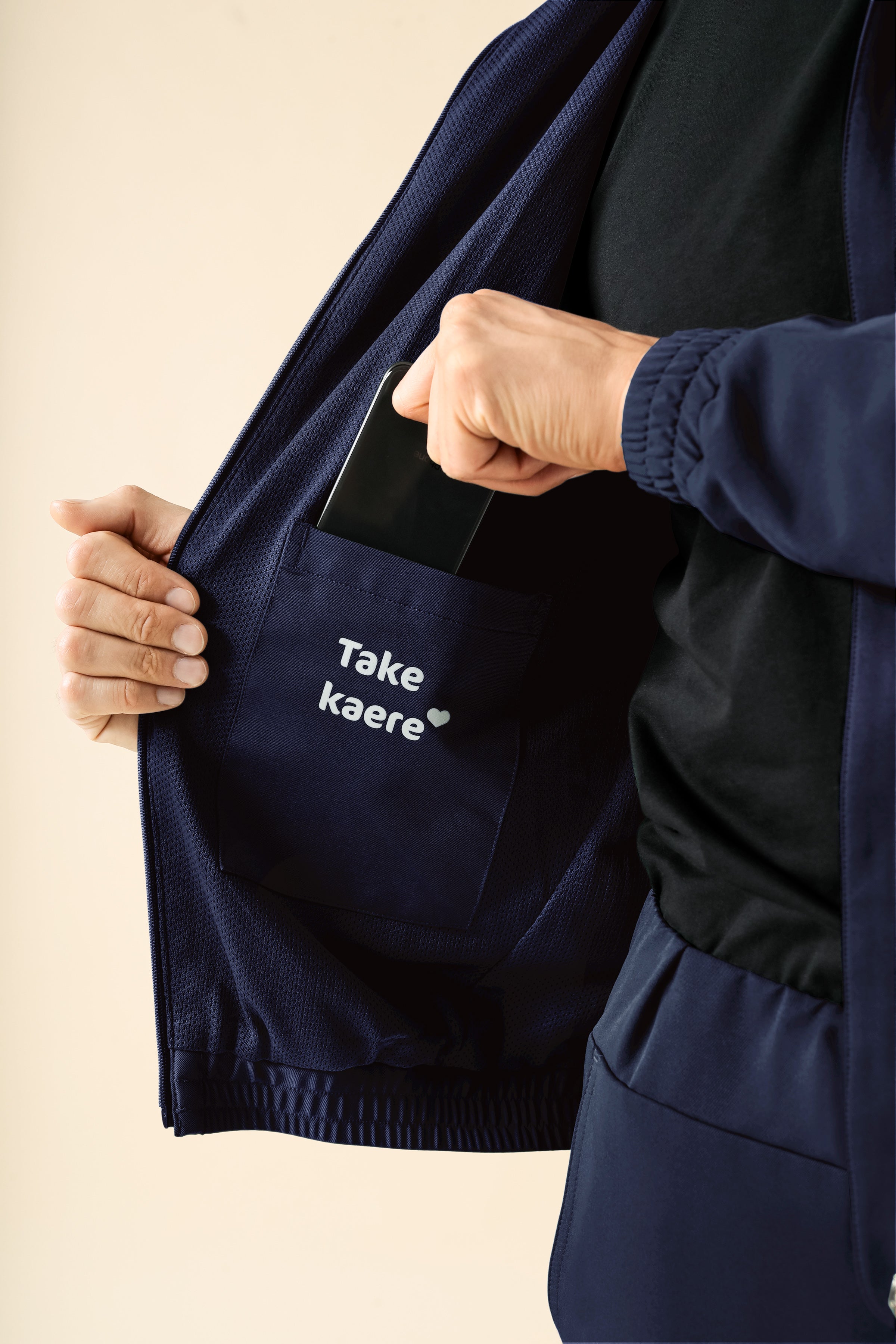 KAERE blouson heren - met elastische manchetten navy