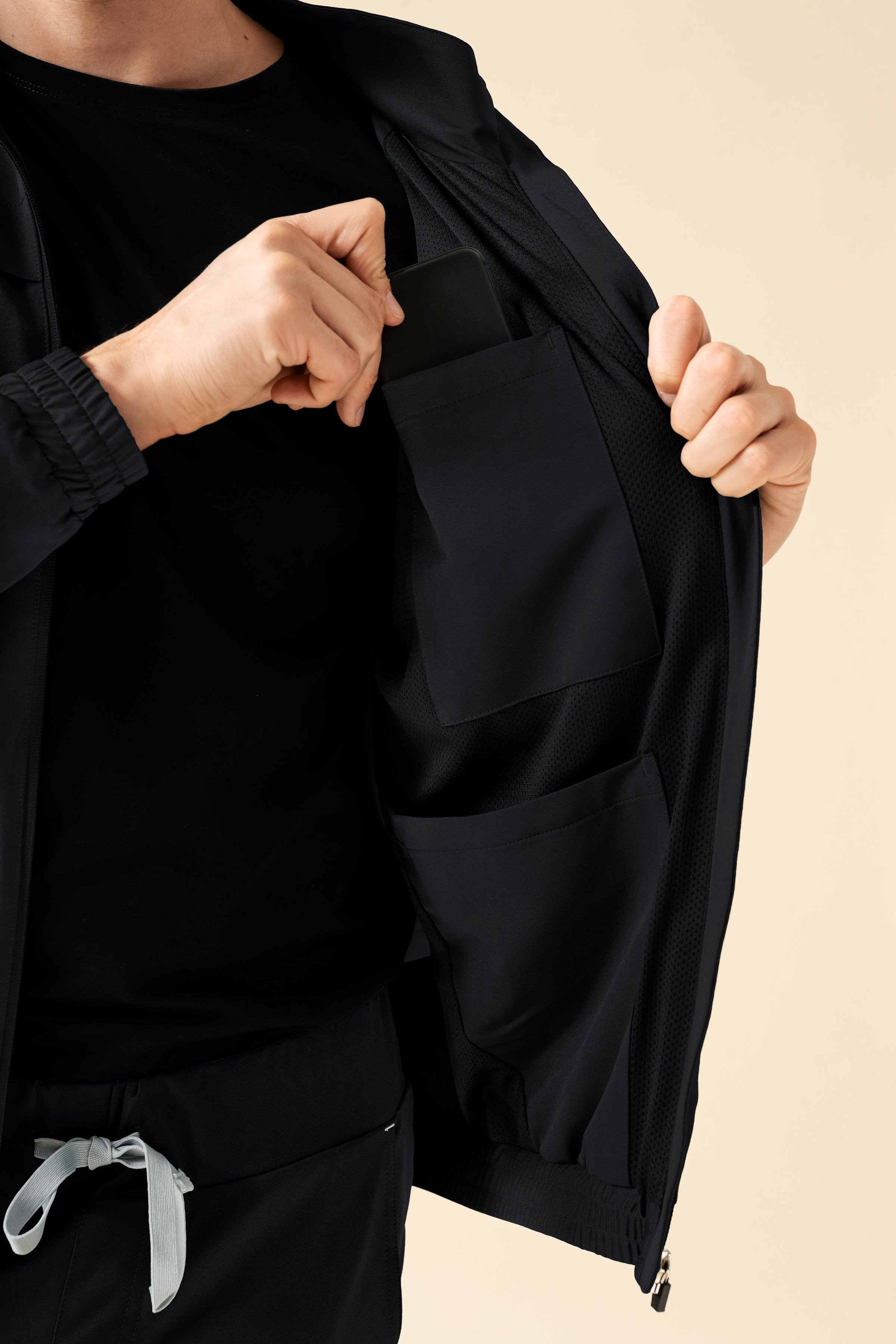KAERE blouson heren - met elastische manchetten zwart