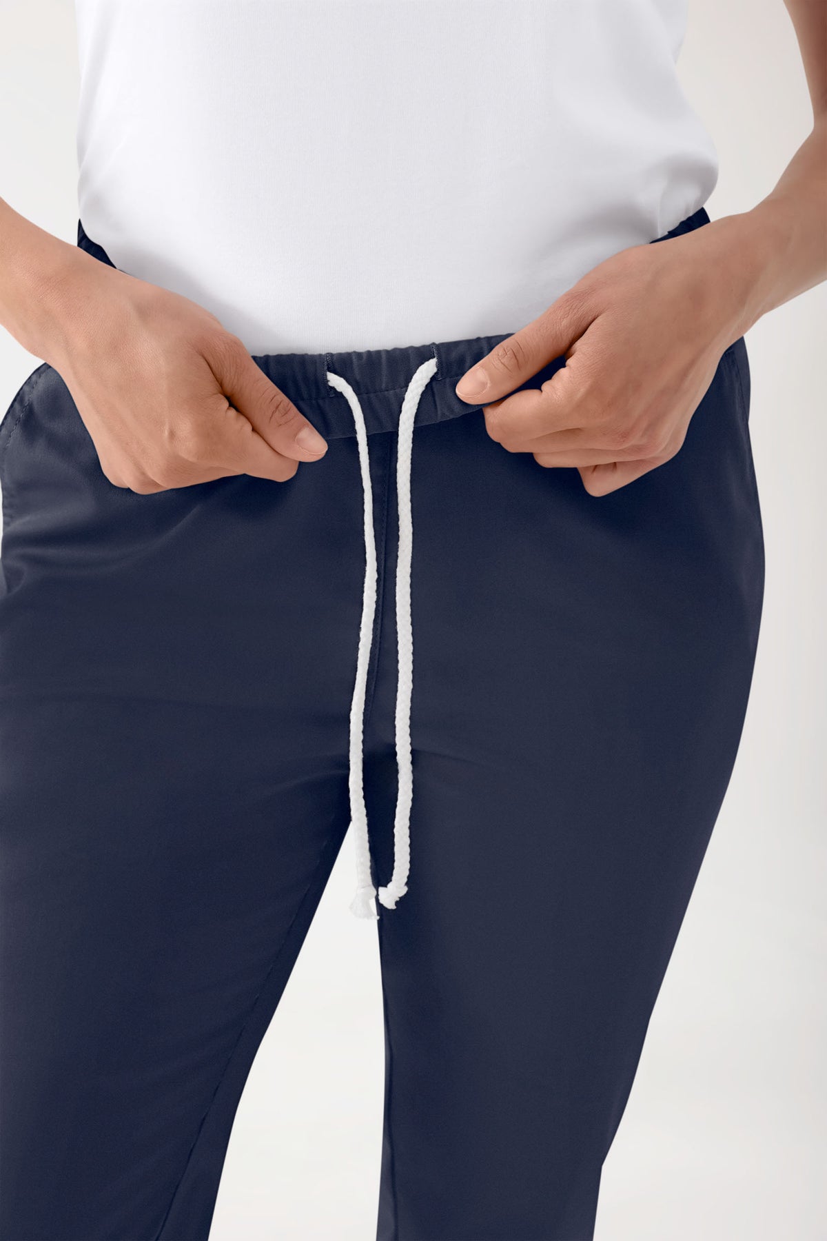 Stretch broek uniseks- elastische boord navy