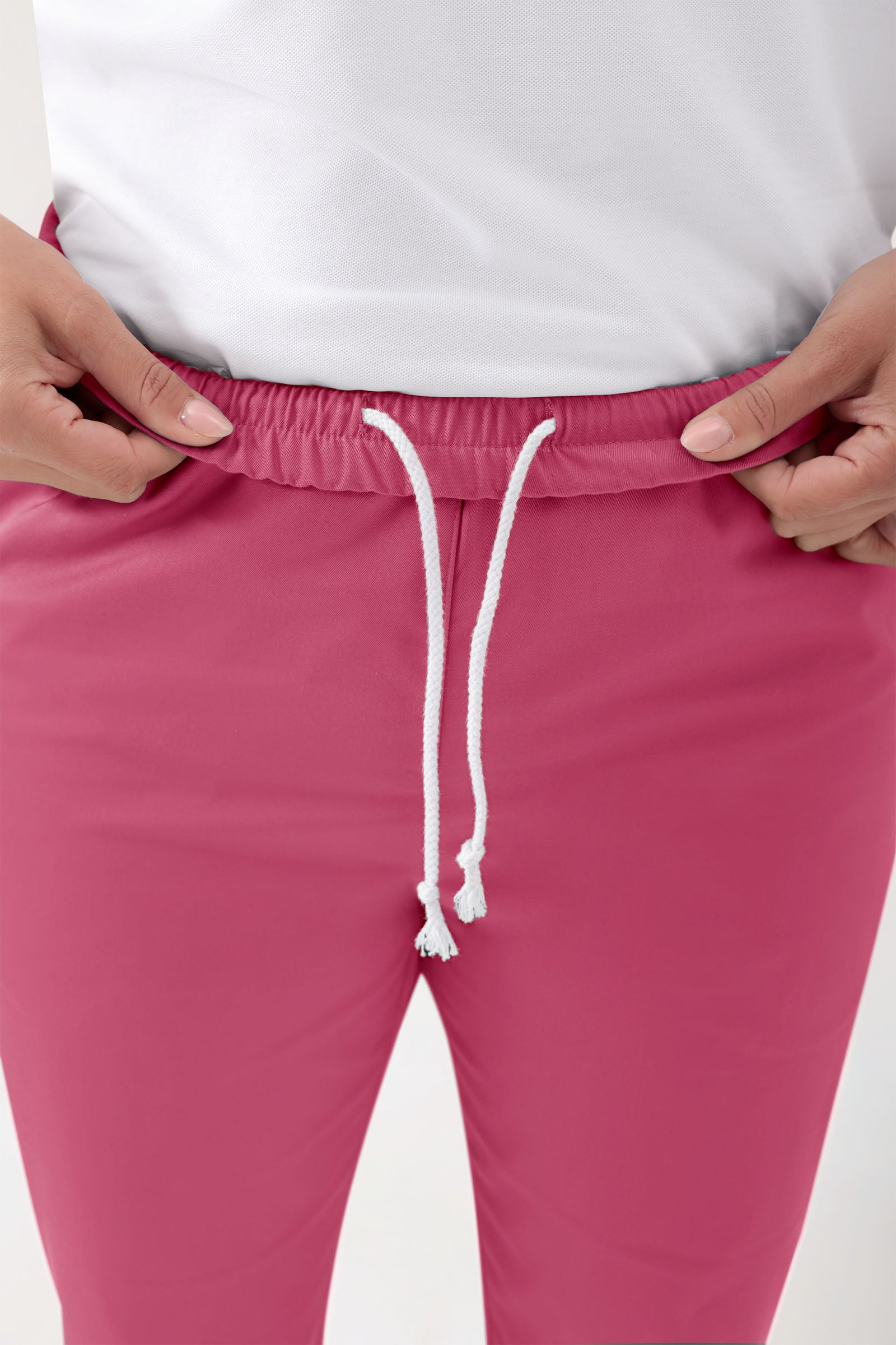 GREEN Stretch broek Unisex - elastische boord oud rose