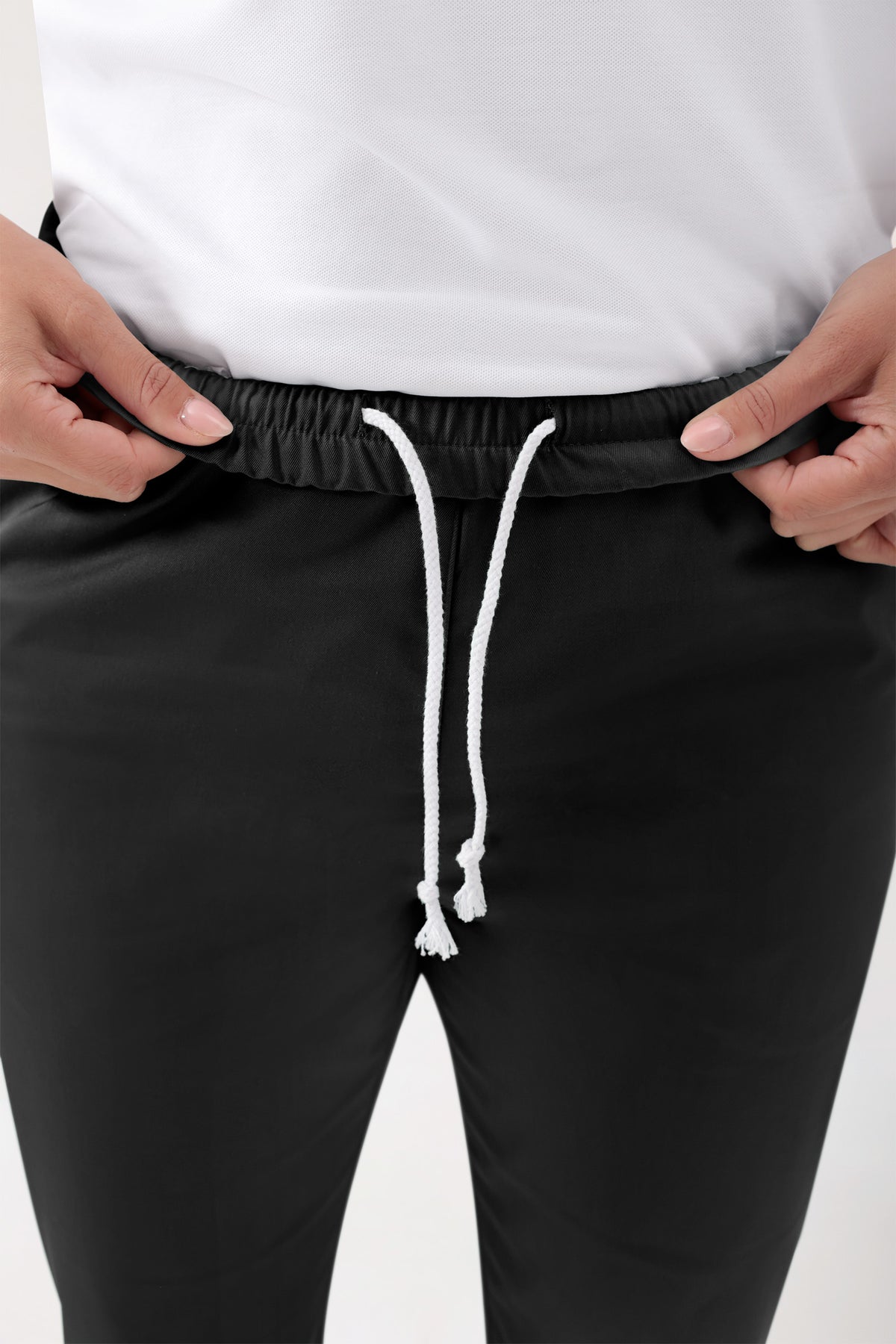 GREEN Stretch broek Unisex - elastische boord zwart