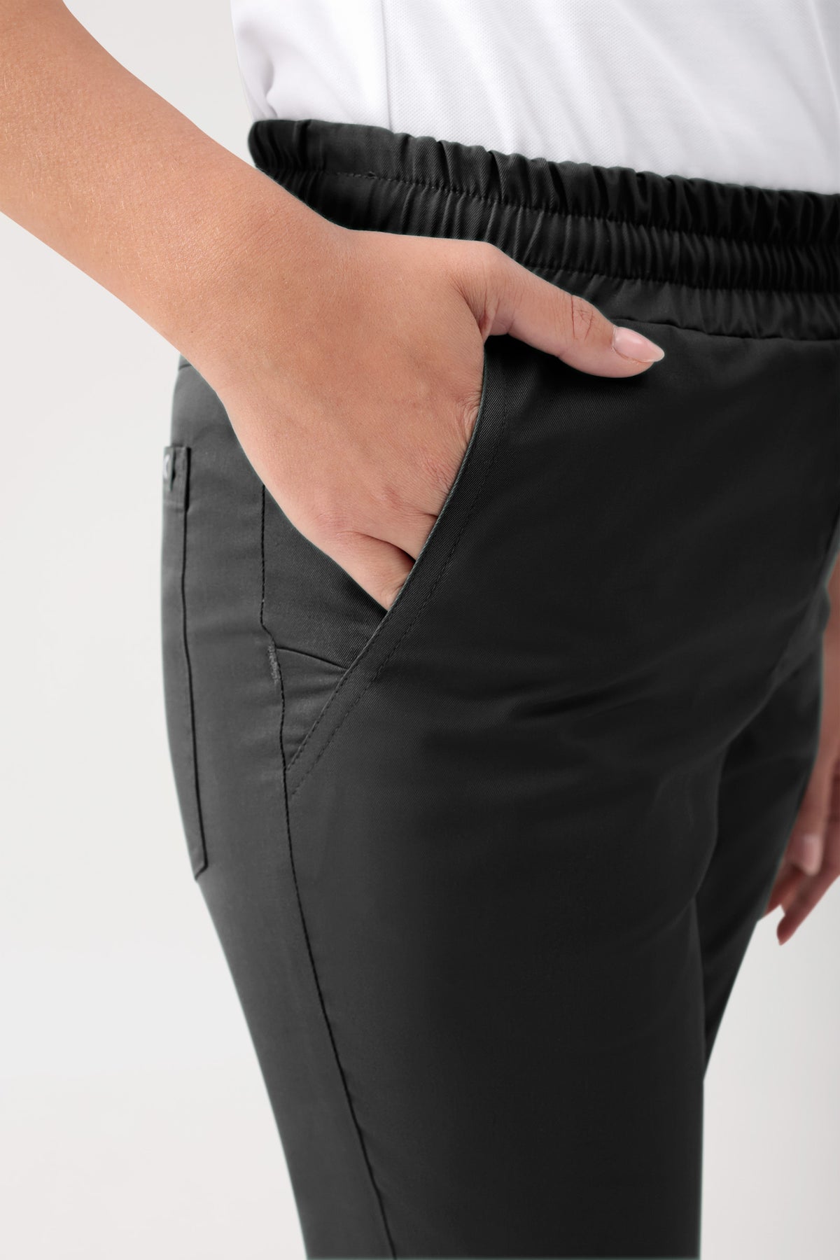 GREEN Stretch broek Unisex - elastische boord zwart