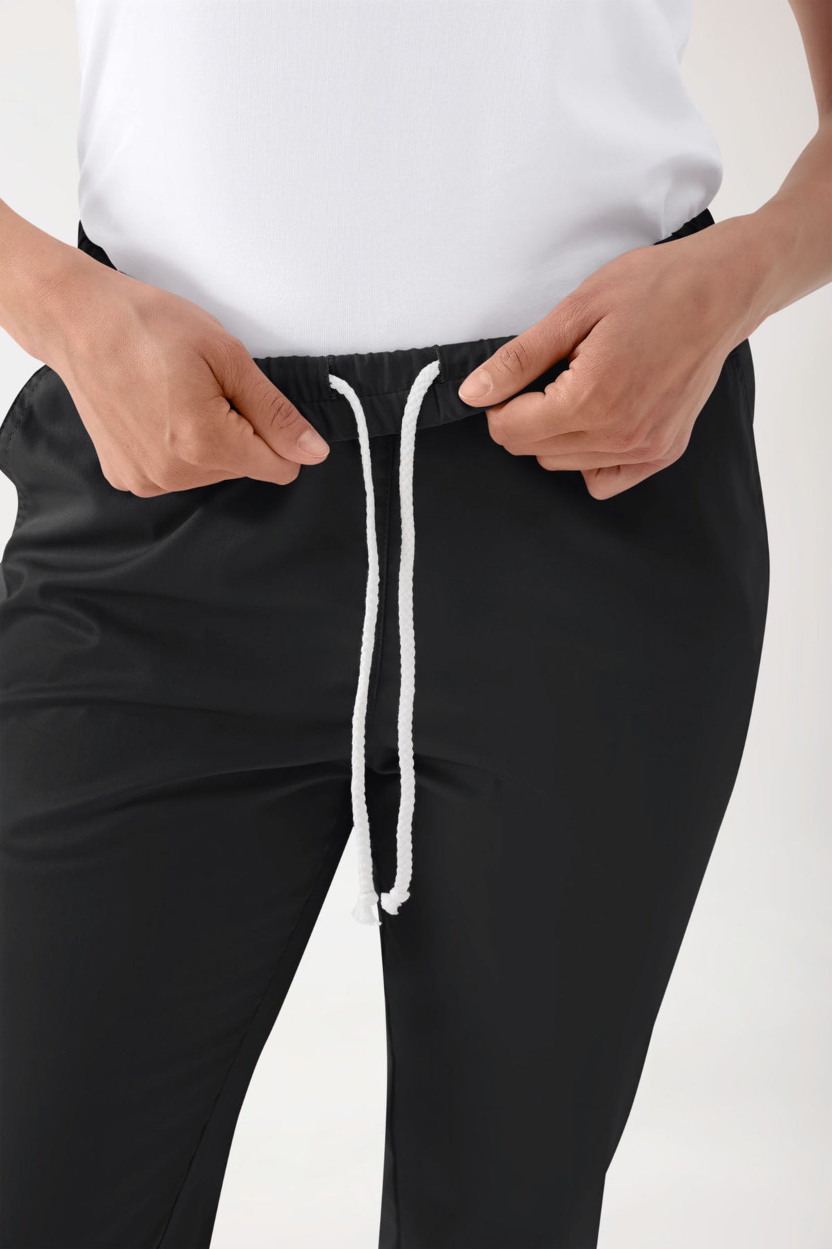 Stretch broek uniseks - elastische boord zwart