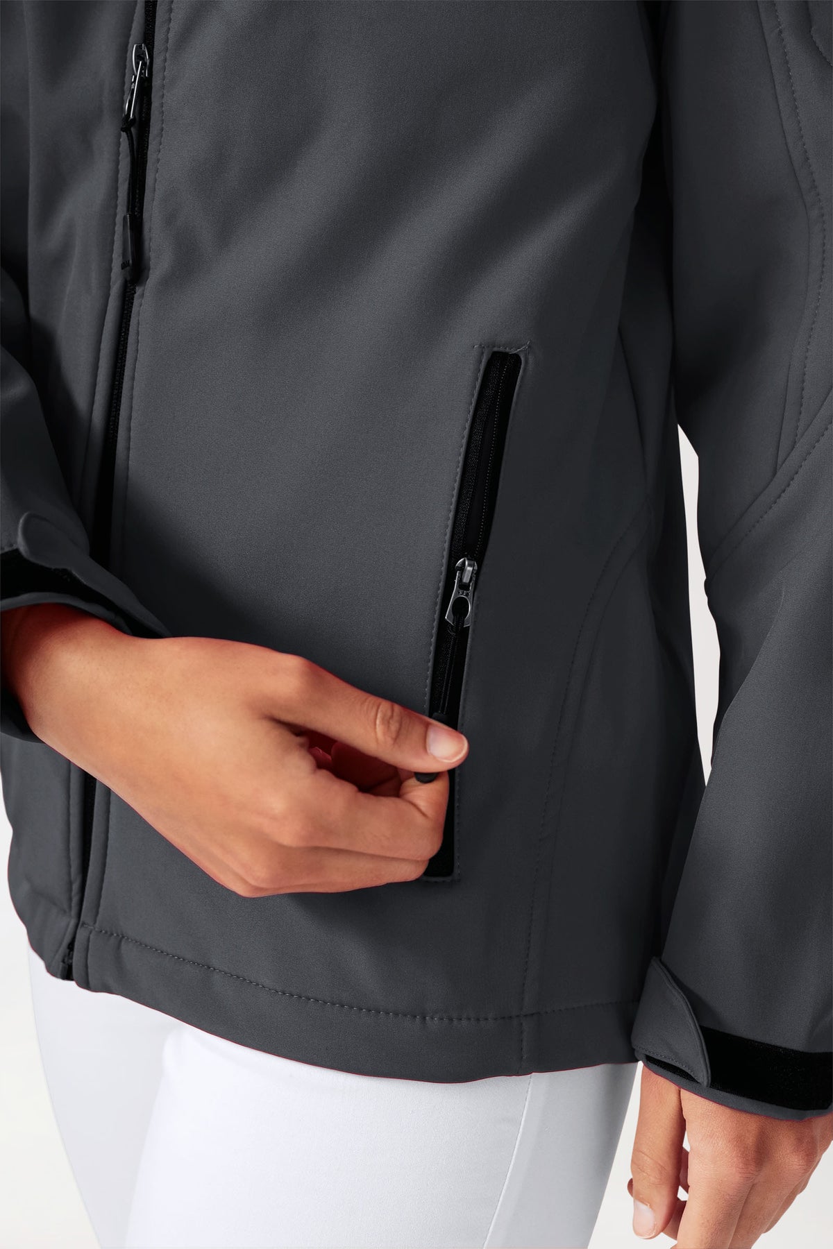 Softshell jassen unisex - met capuchon leigrijs