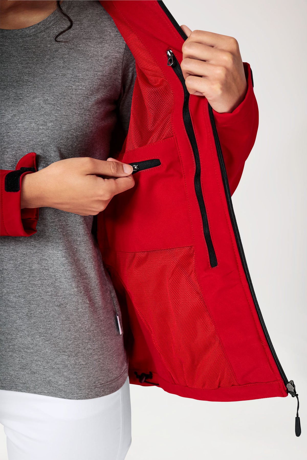 Softshell jassen unisex - met capuchon rood