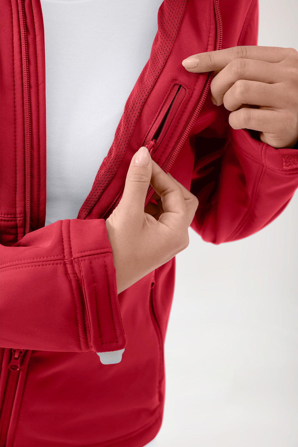 Softshell jas unisex - met capuchon rood