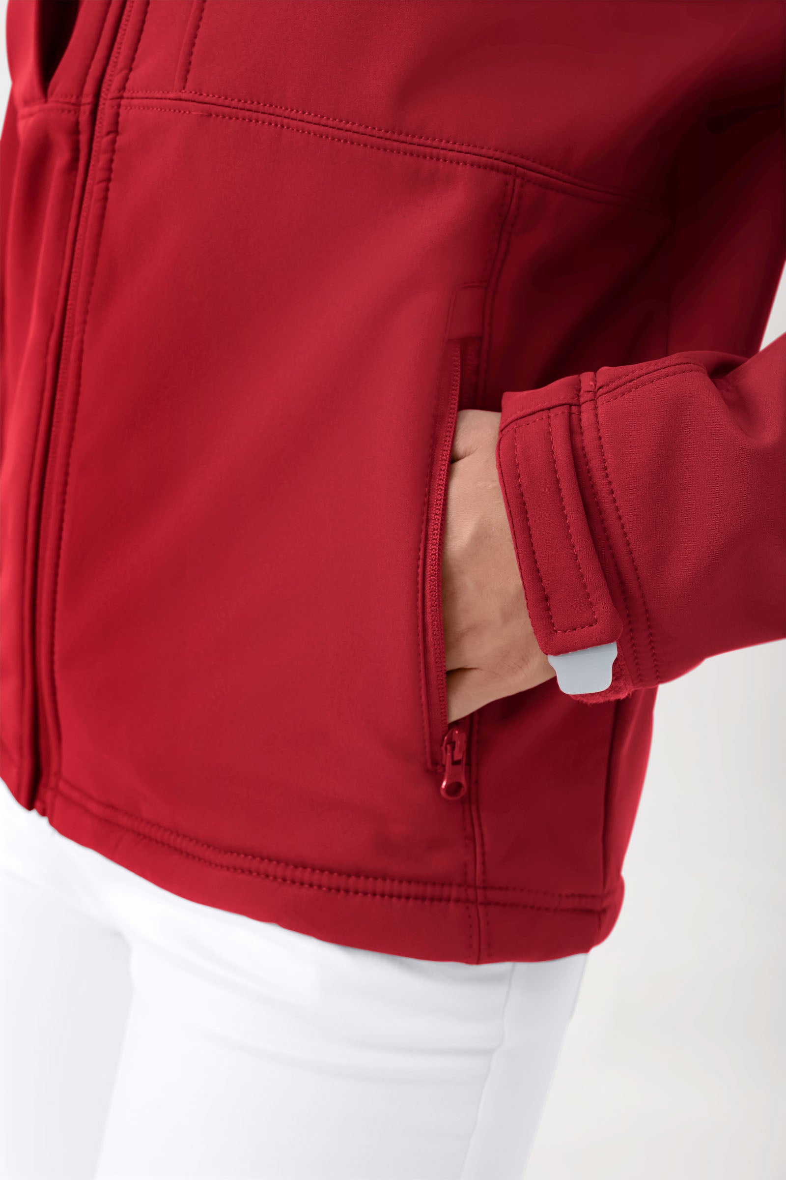 Softshell jas unisex - met capuchon rood
