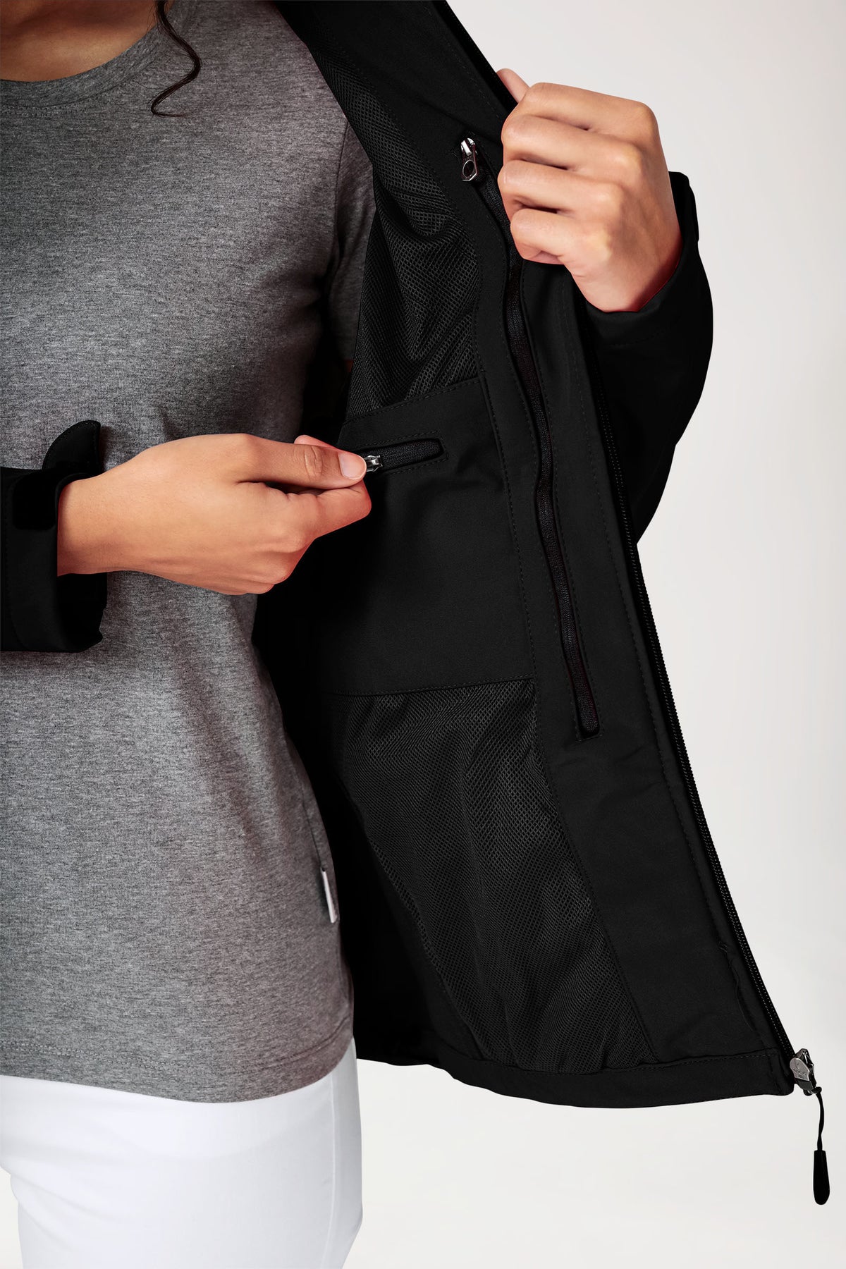 Softshell jassen unisex - met capuchon zwart
