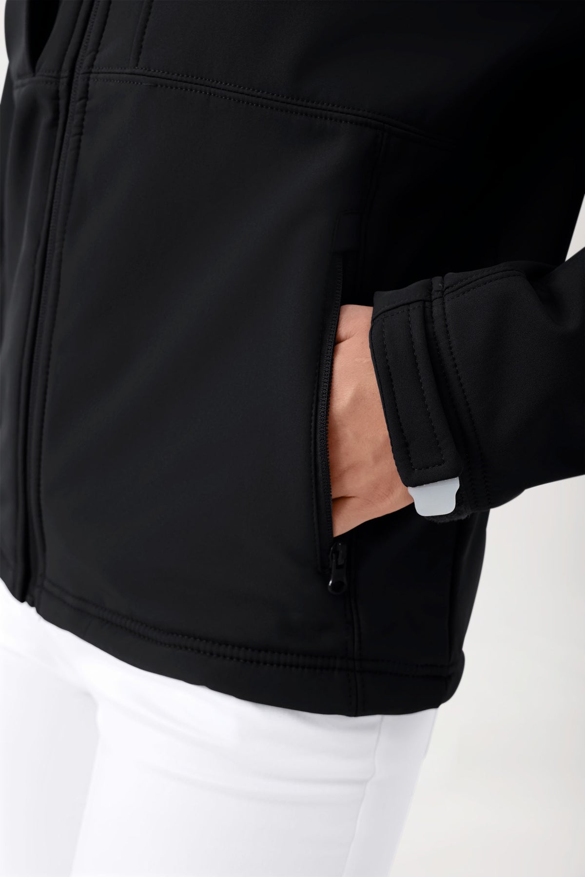 Softshell jassen unisex - met capuchon zwart