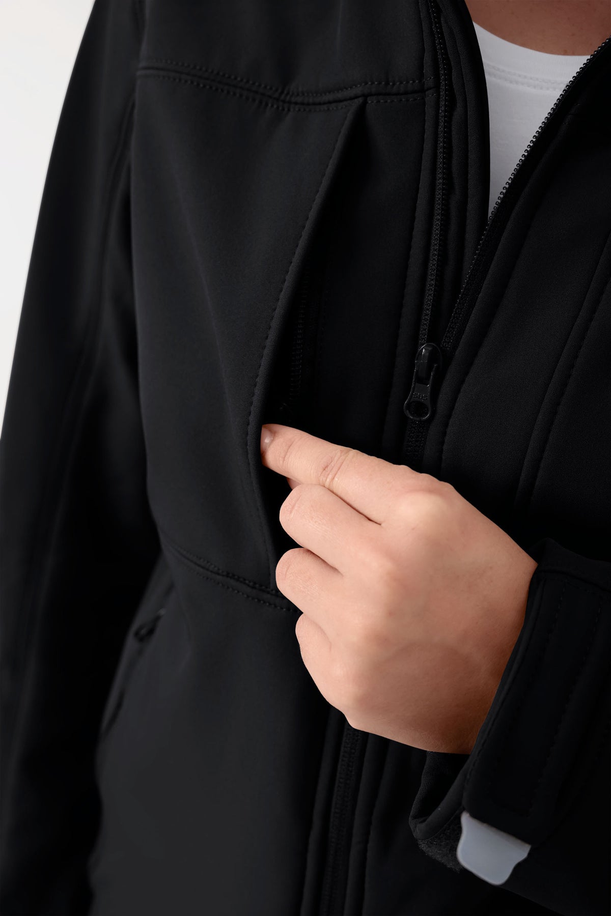 Softshell jassen unisex - met capuchon zwart