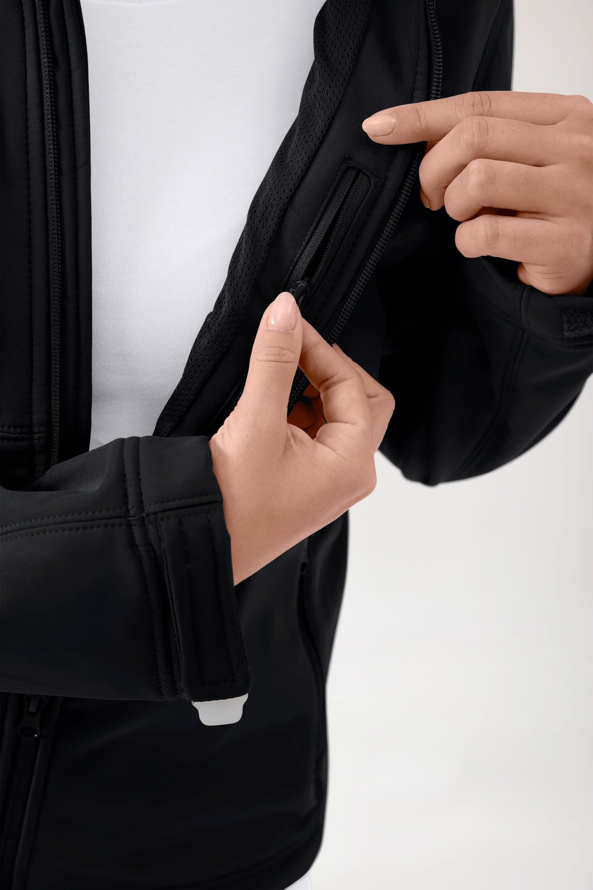 Softshell jassen unisex - met capuchon zwart