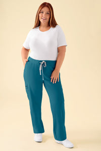 KAERE broek dames - met beenzak petrol