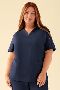 KAERE oversteektuniek dames - V-hals navy