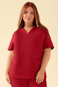 KAERE oversteektuniek dames - V-hals rood
