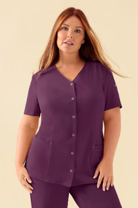 KAERE tuniek dames - drukknoopsluiting pruimen