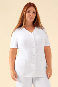 KAERE tuniek dames - drukknoopsluiting wit