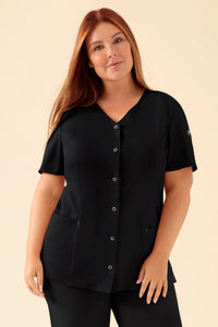 KAERE tuniek dames - drukknoopsluiting zwart