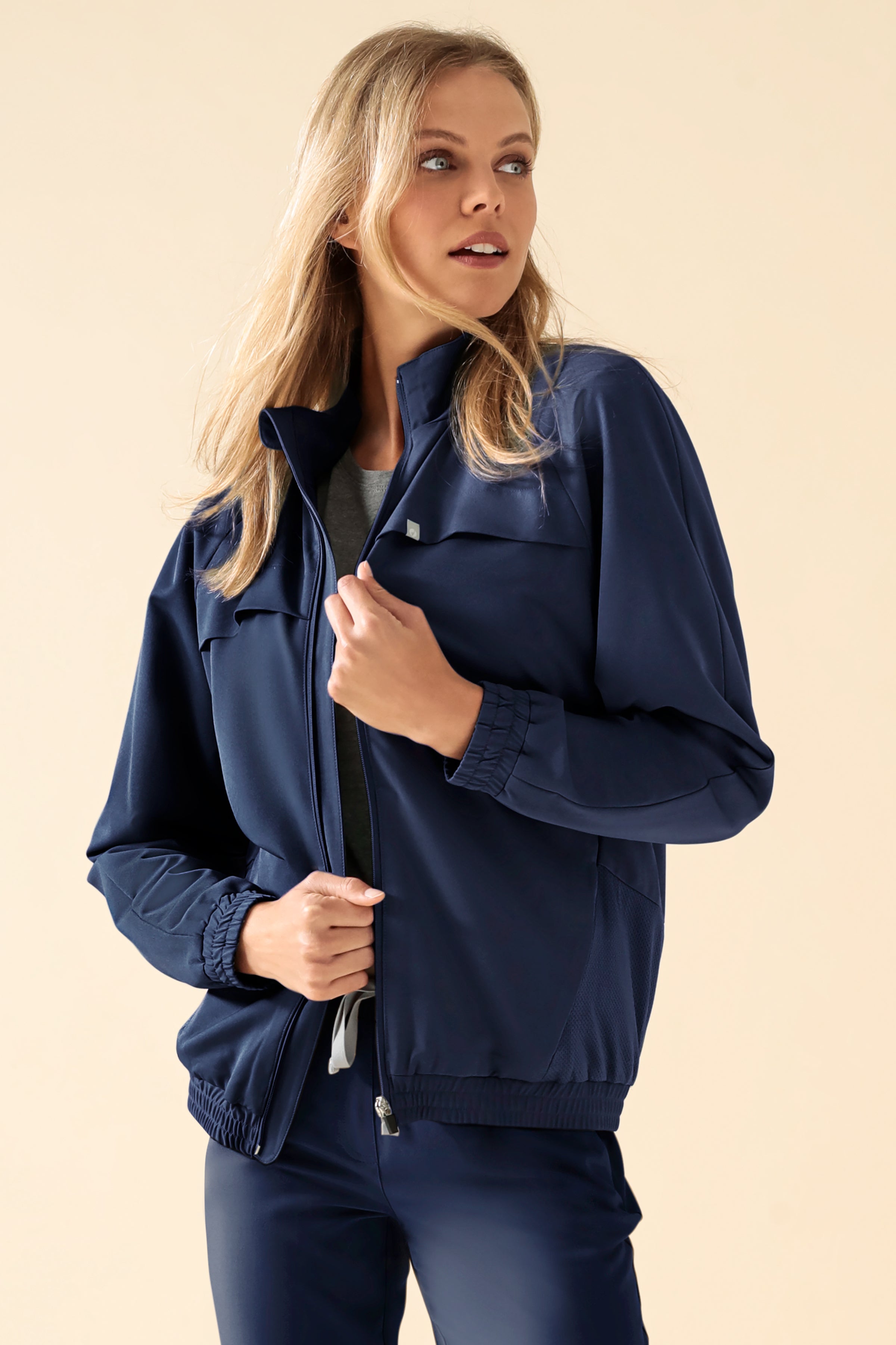 KAERE blouson dames - met elastische manchetten navy