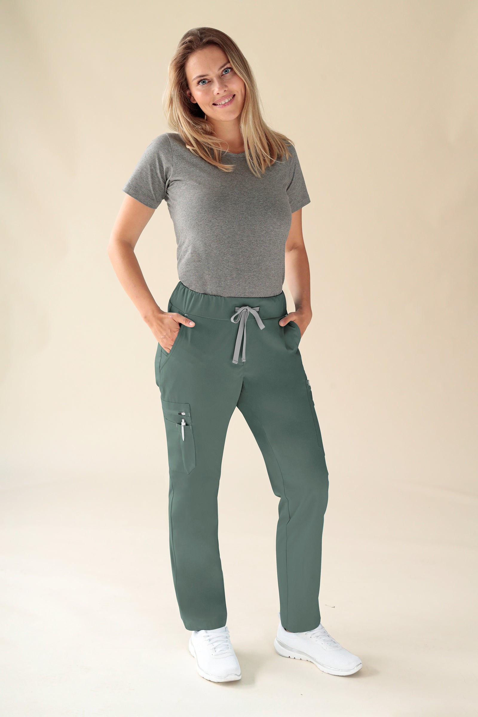 KAERE broek dames - korte maat met beenzak donkergroen