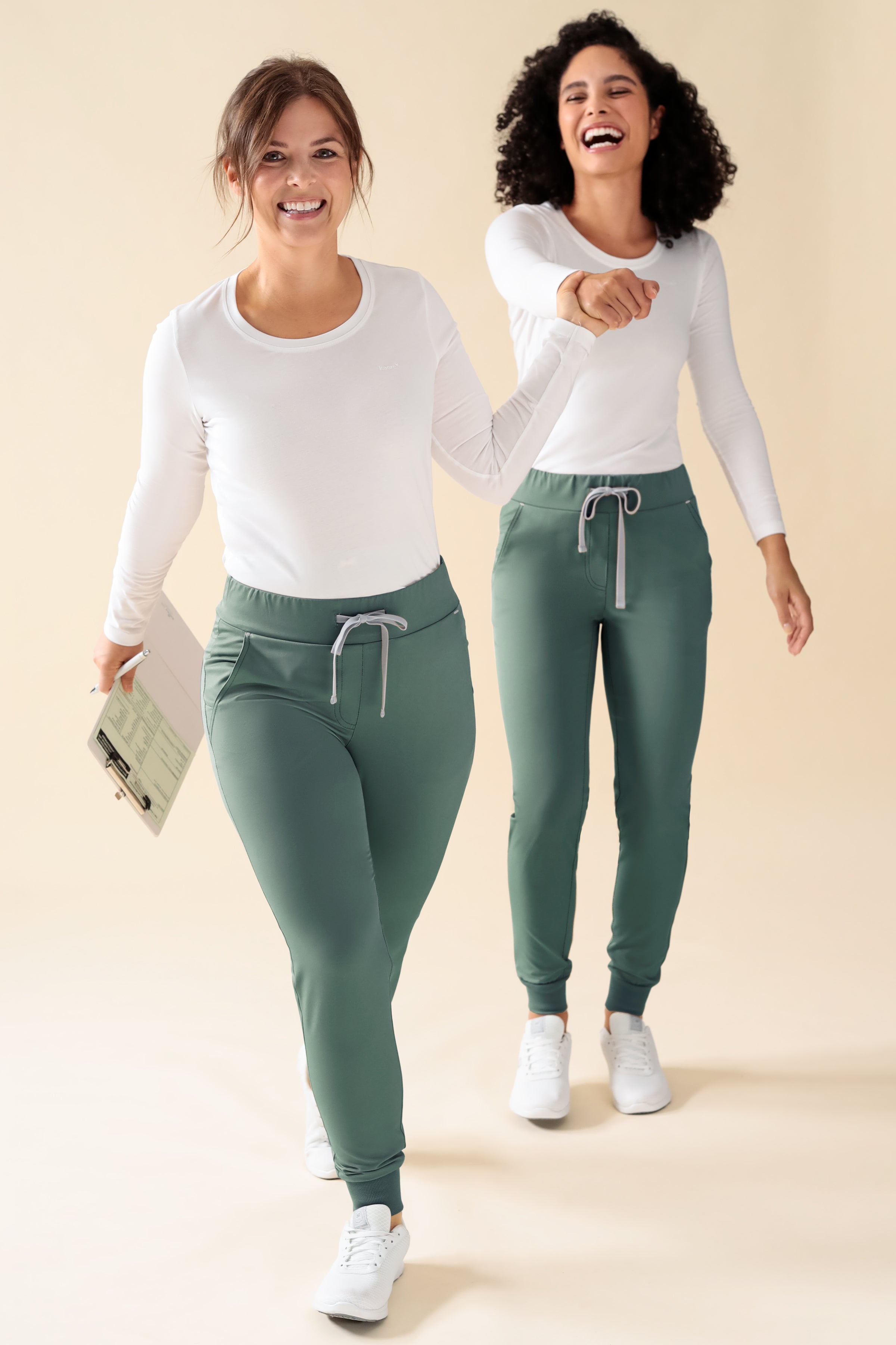 KAERE broek dames - zoom met elastische boord korte maat zonder beenzak donkergroen