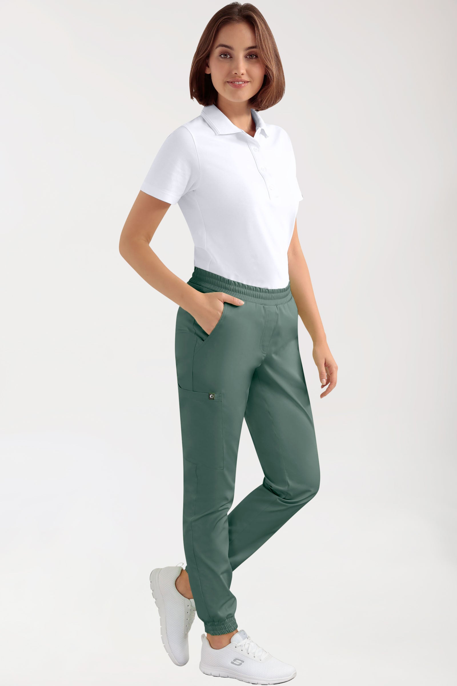 CORE cargo broek dames - joggingbroek style donkergroen