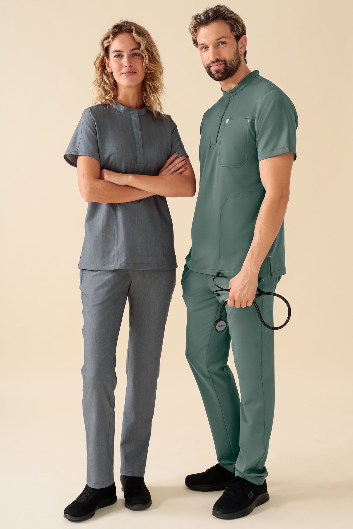 KAERE broek dames - zonder beenzak grijs melange, Voorzijde view