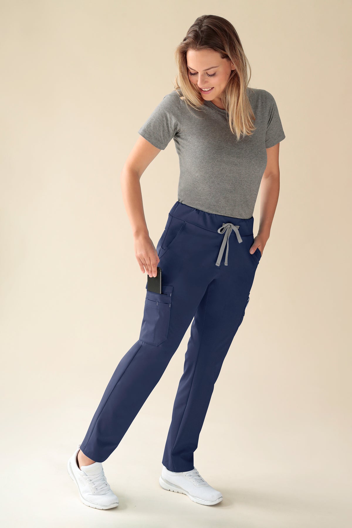 KAERE broek dames - korte maat met beenzak navy