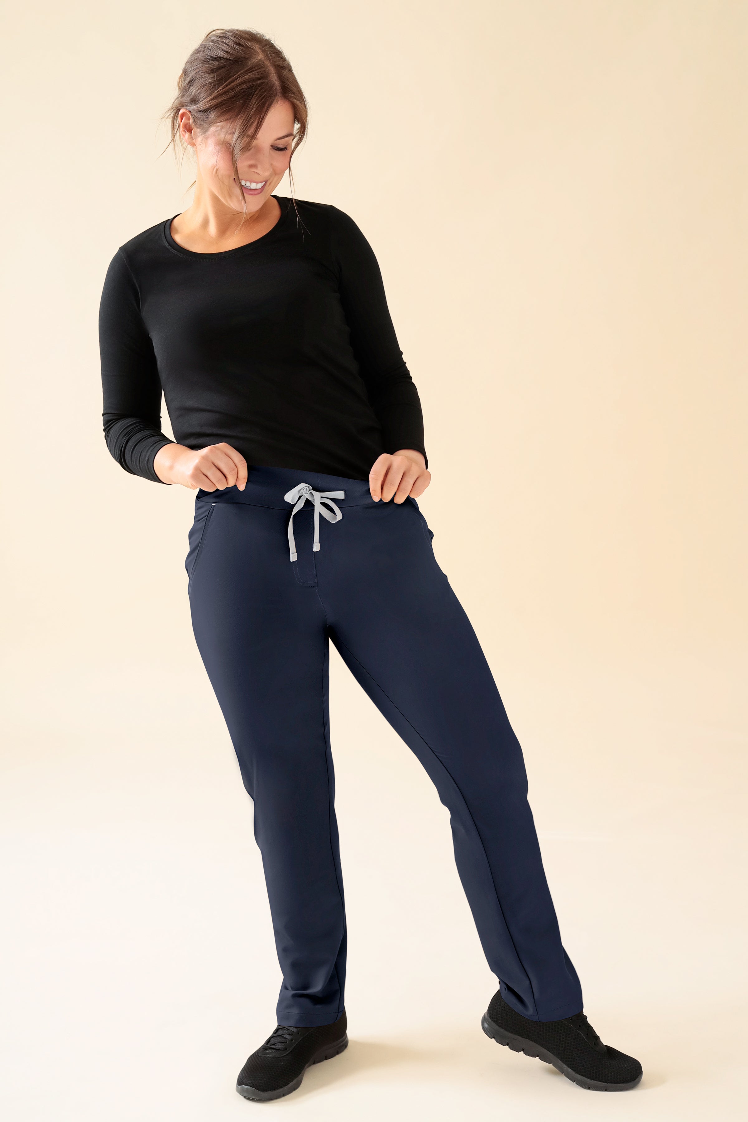 KAERE broek dames - korte maat zonder beenzak navy