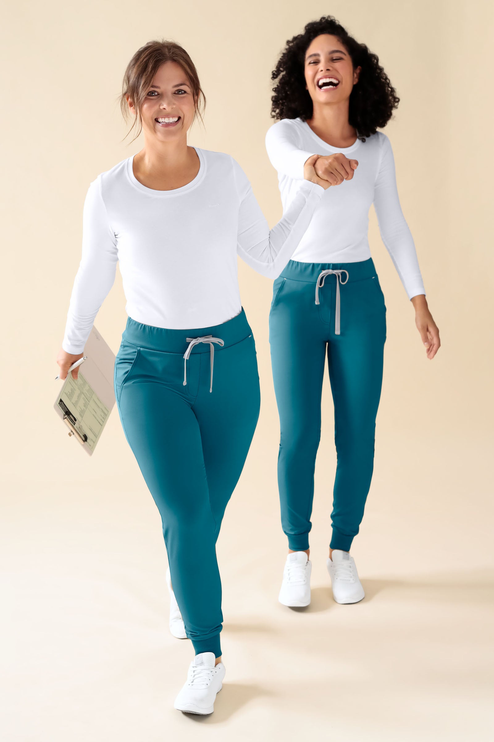 KAERE broek dames - zoom met elastische boord korte maat zonder beenzak petrol
