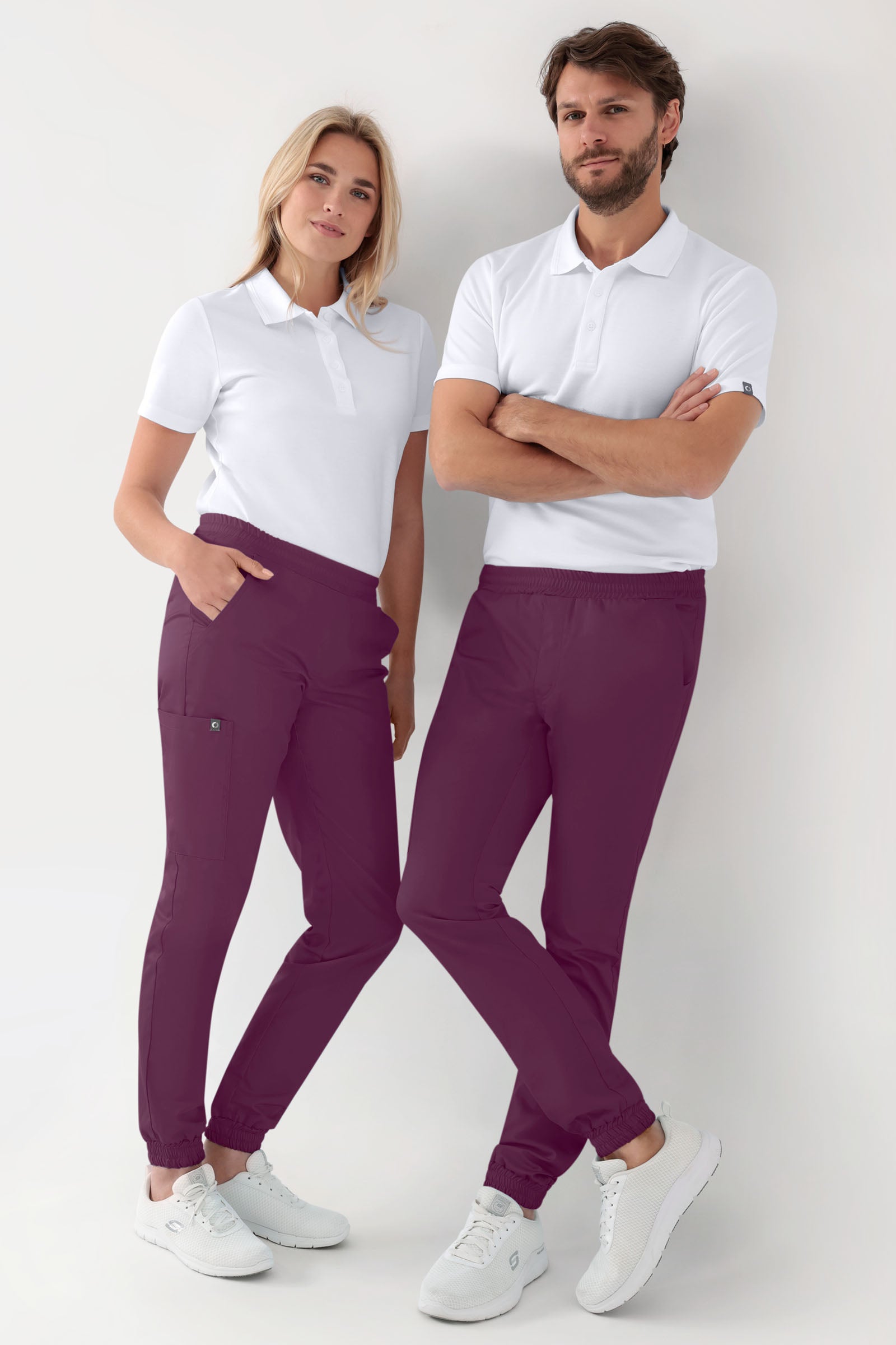 GREEN Stretch broek dames - joggingbroek style pruimen