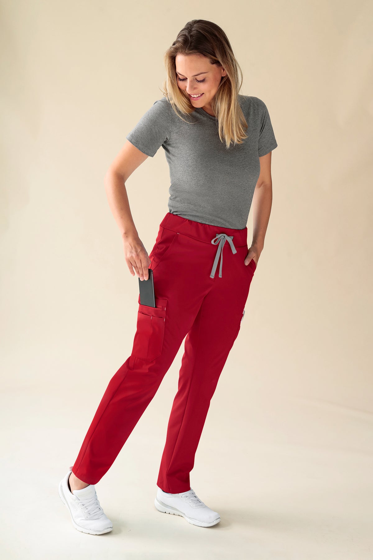 KAERE broek dames - korte maat met beenzak rood