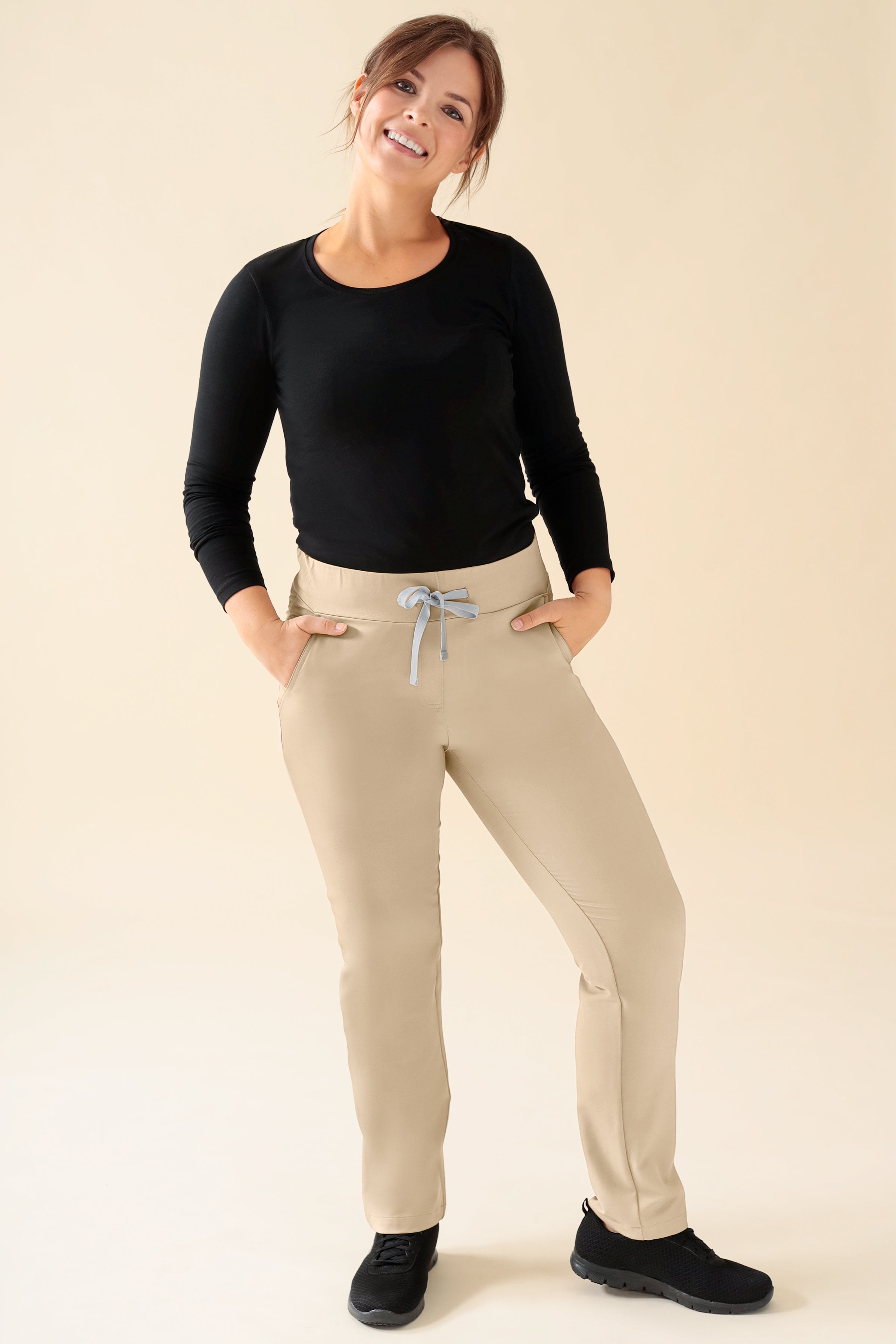 KAERE broek dames - korte maat zonder beenzak zand