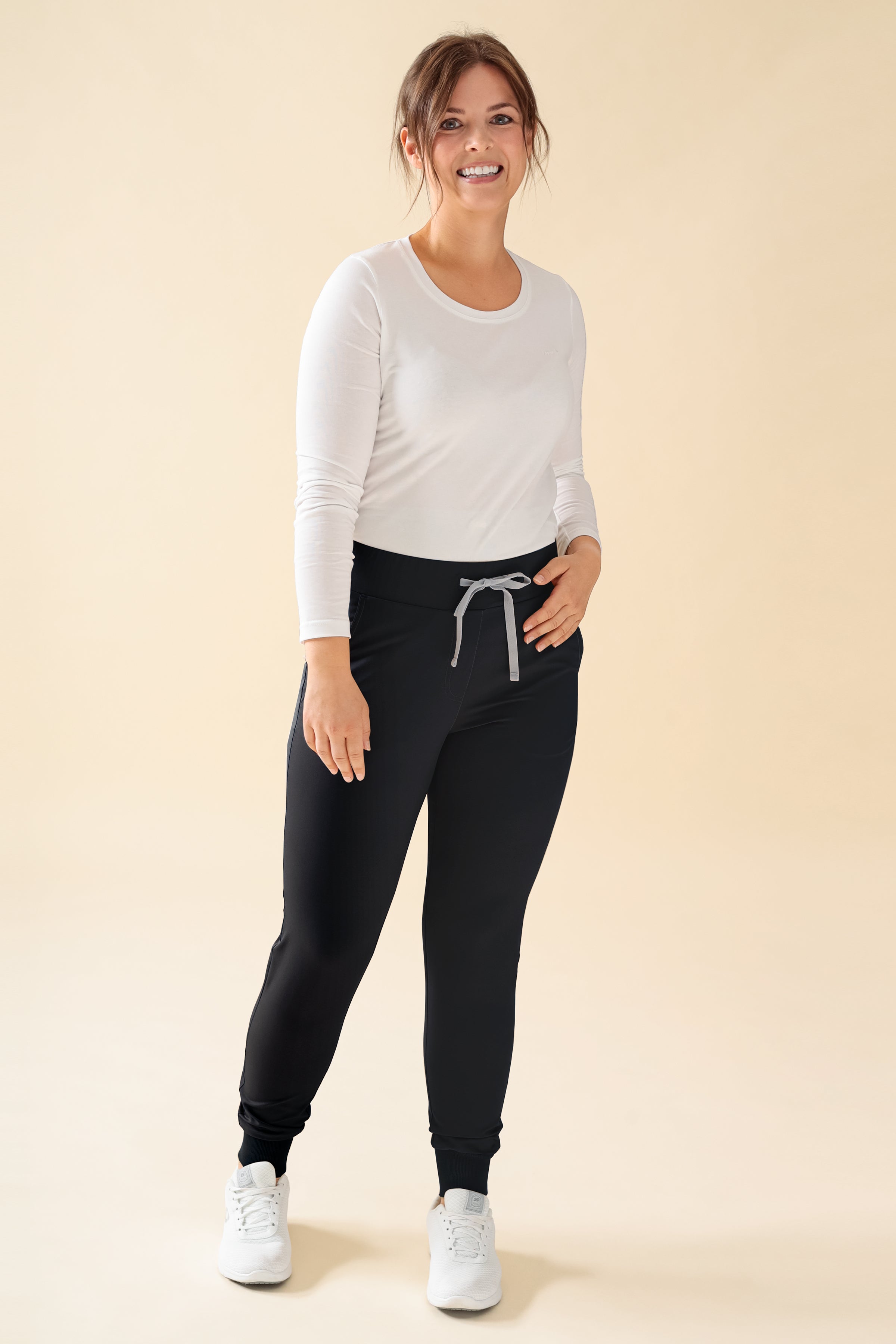 KAERE broek dames - zoom met elastische boord korte maat zonder beenzak zwart