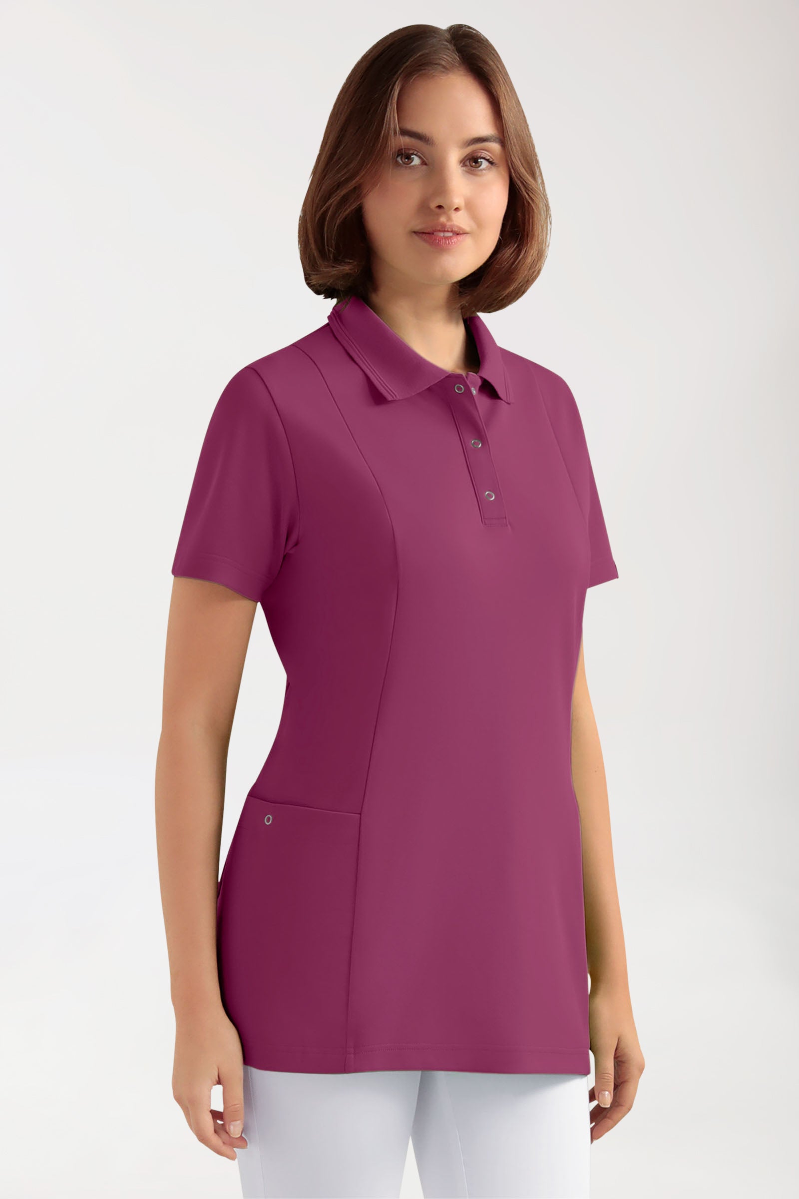 COMFY FLEX Stretch oversteektuniek dames - polokraag berry